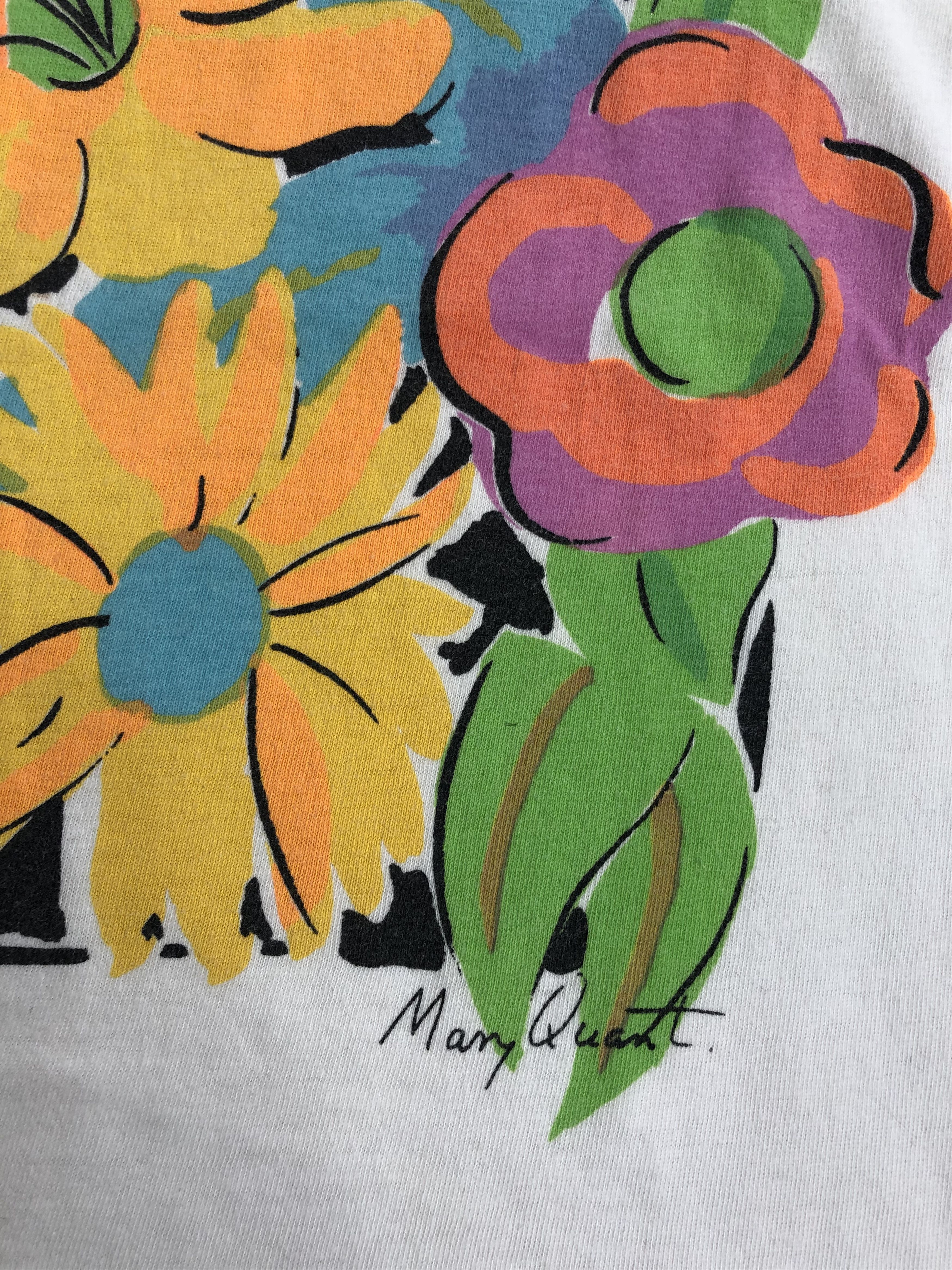 Designer × Vintage Vintage 90s Mary Quant London Tokyo Flowers T-shirt Size US XL / EU 56 / 4 - 3 Thumbnail