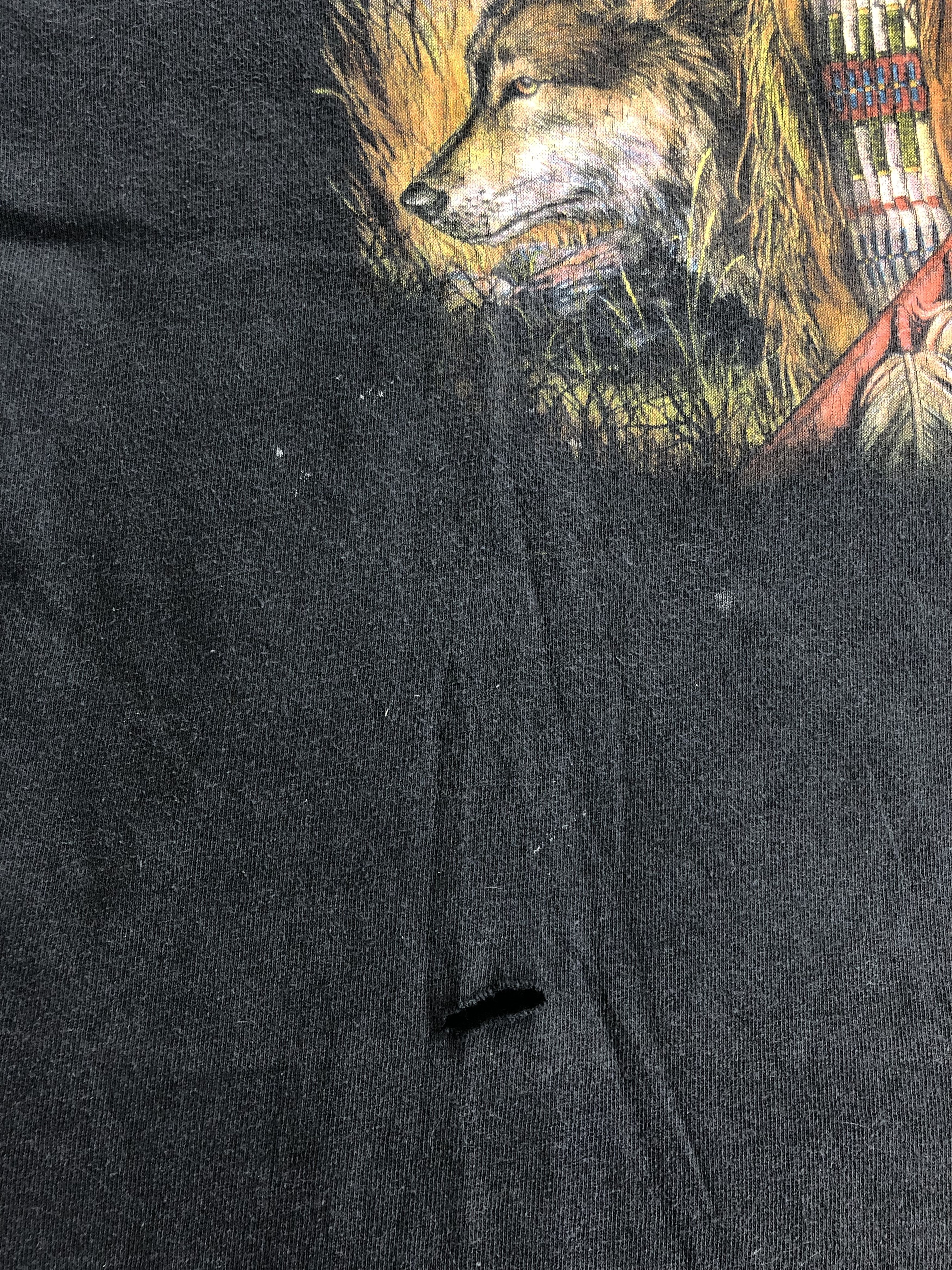 Harley Davidson Vintage 1994 3D Emblem Indian Wolf Eagles Thrashed t-shirt Size US XXL / EU 58 / 5 - 6 Thumbnail