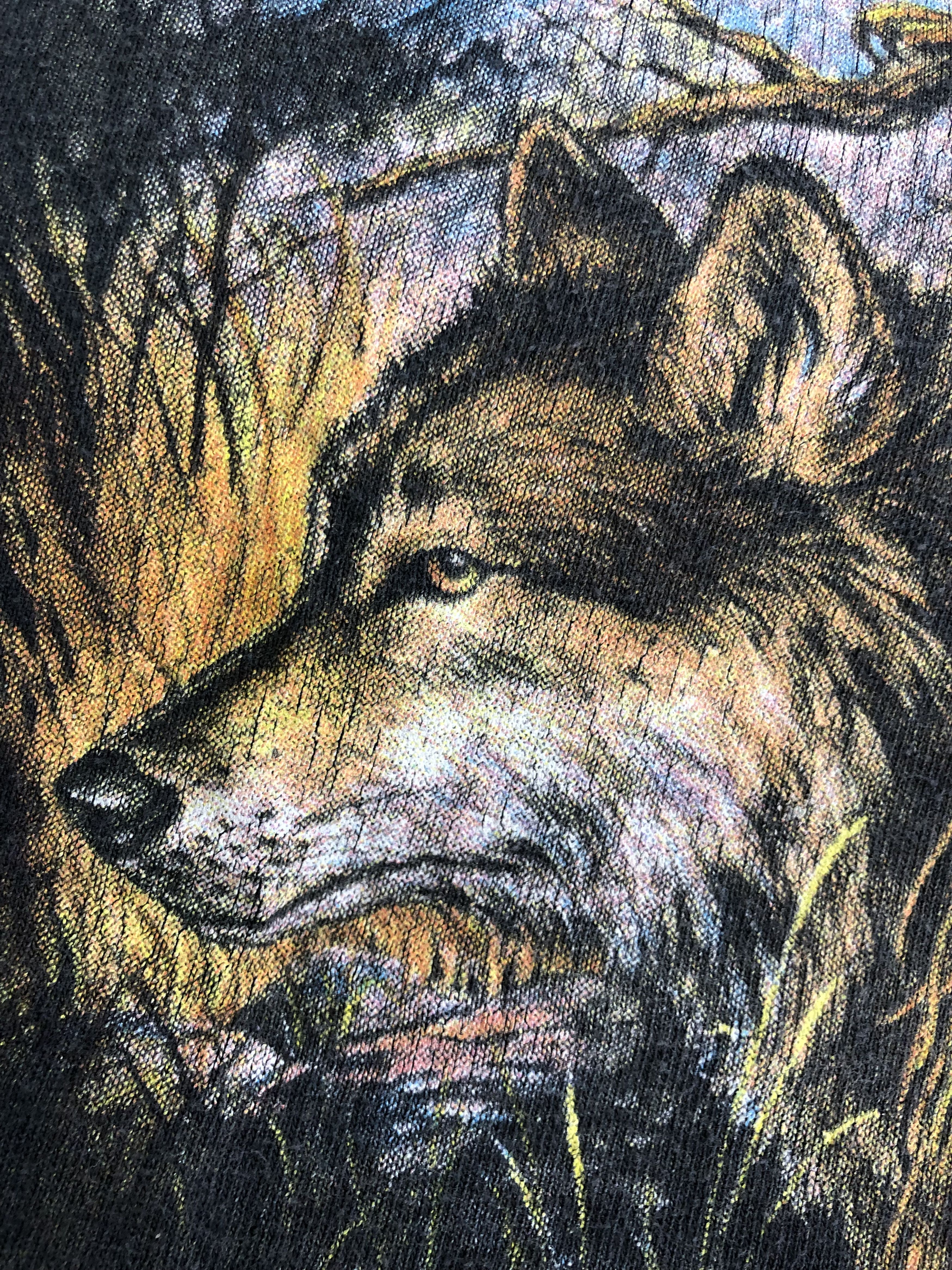 Harley Davidson Vintage 1994 3D Emblem Indian Wolf Eagles Thrashed t-shirt Size US XXL / EU 58 / 5 - 3 Thumbnail