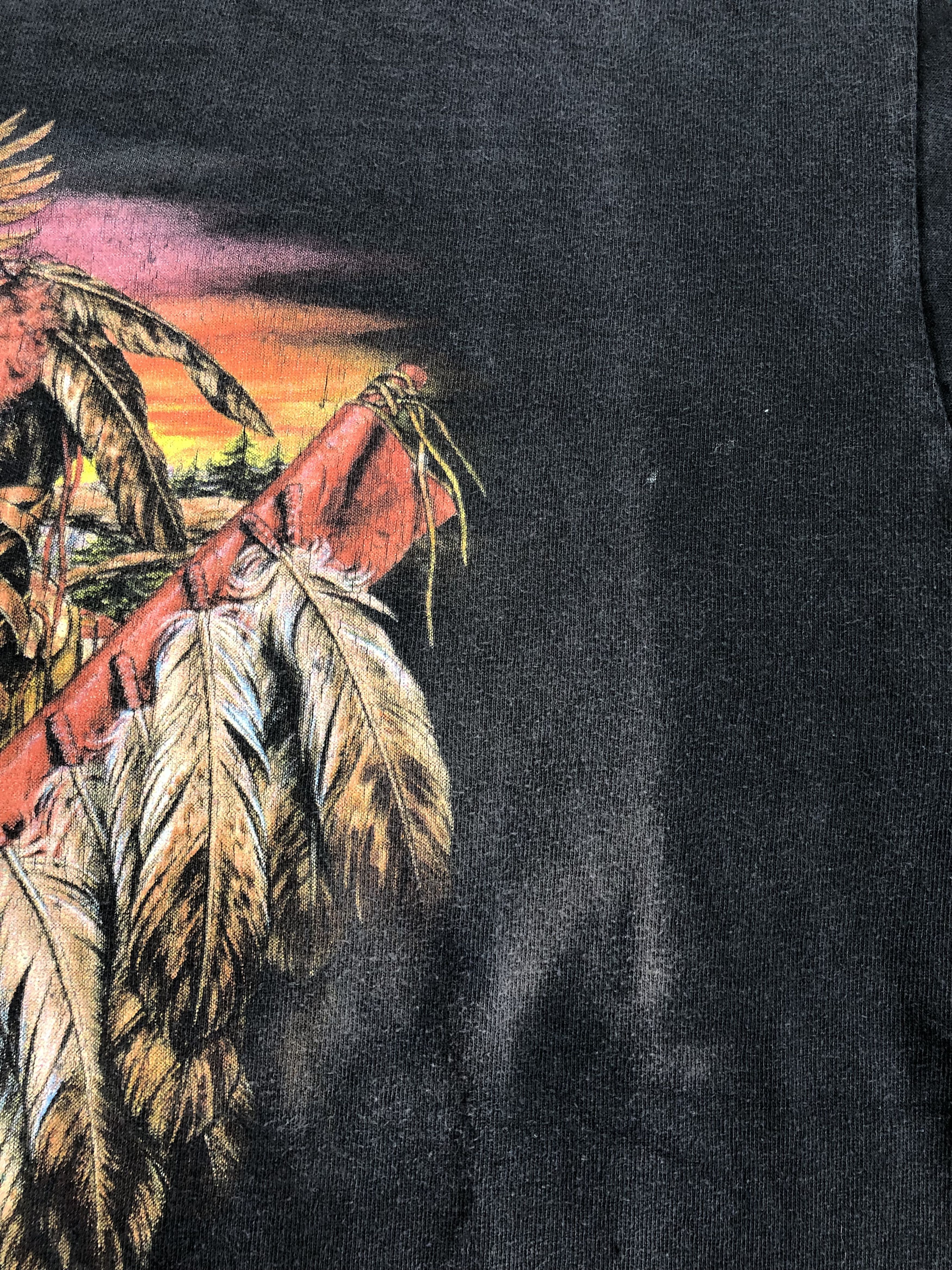 Harley Davidson Vintage 1994 3D Emblem Indian Wolf Eagles Thrashed t-shirt Size US XXL / EU 58 / 5 - 5 Thumbnail