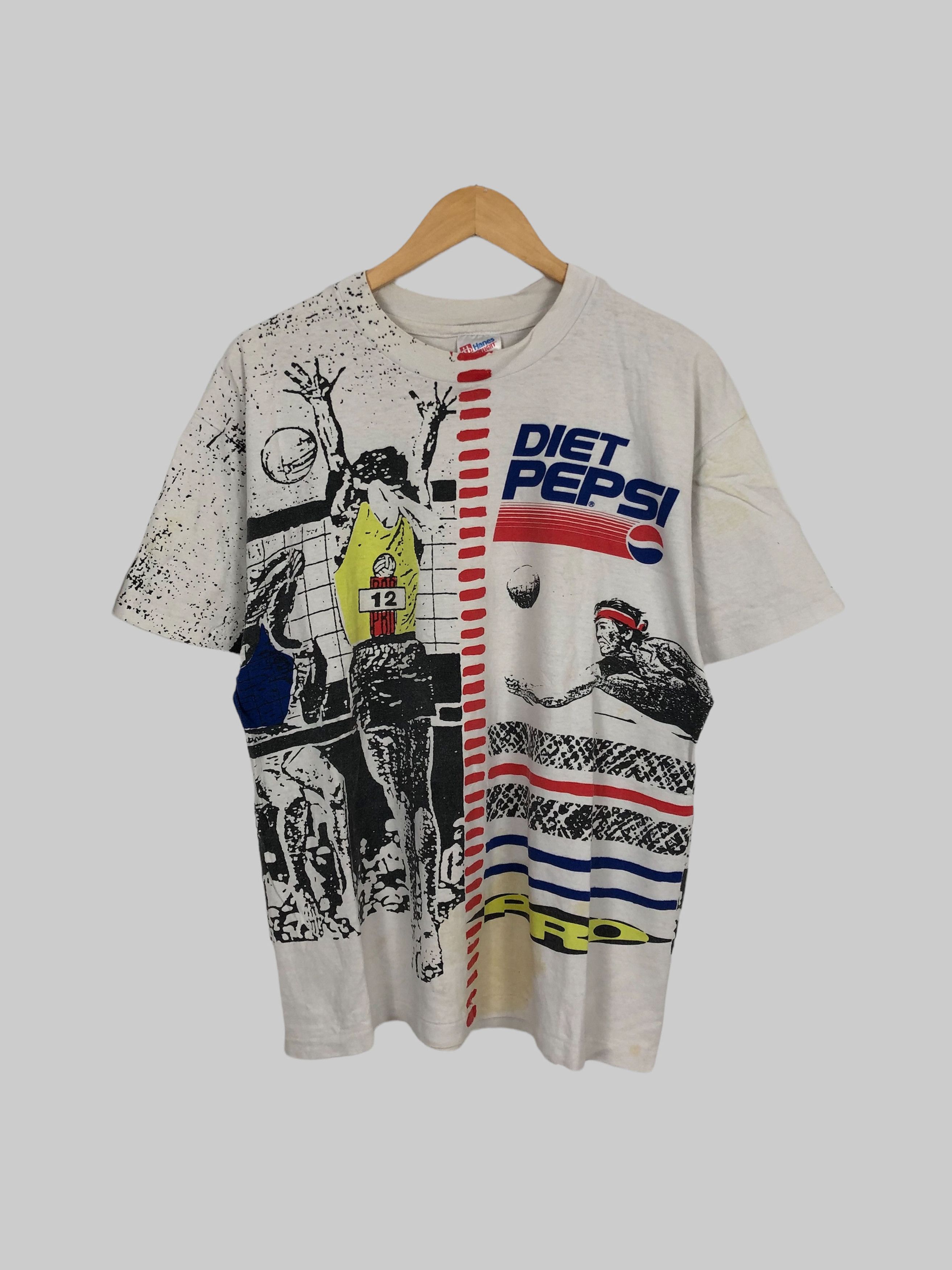 Pepsi Vintage 90s Pepsi Cola Diet Pepsi promo t-shirt (Coca Cola) Size US XL / EU 56 / 4 - 1 Thumbnail