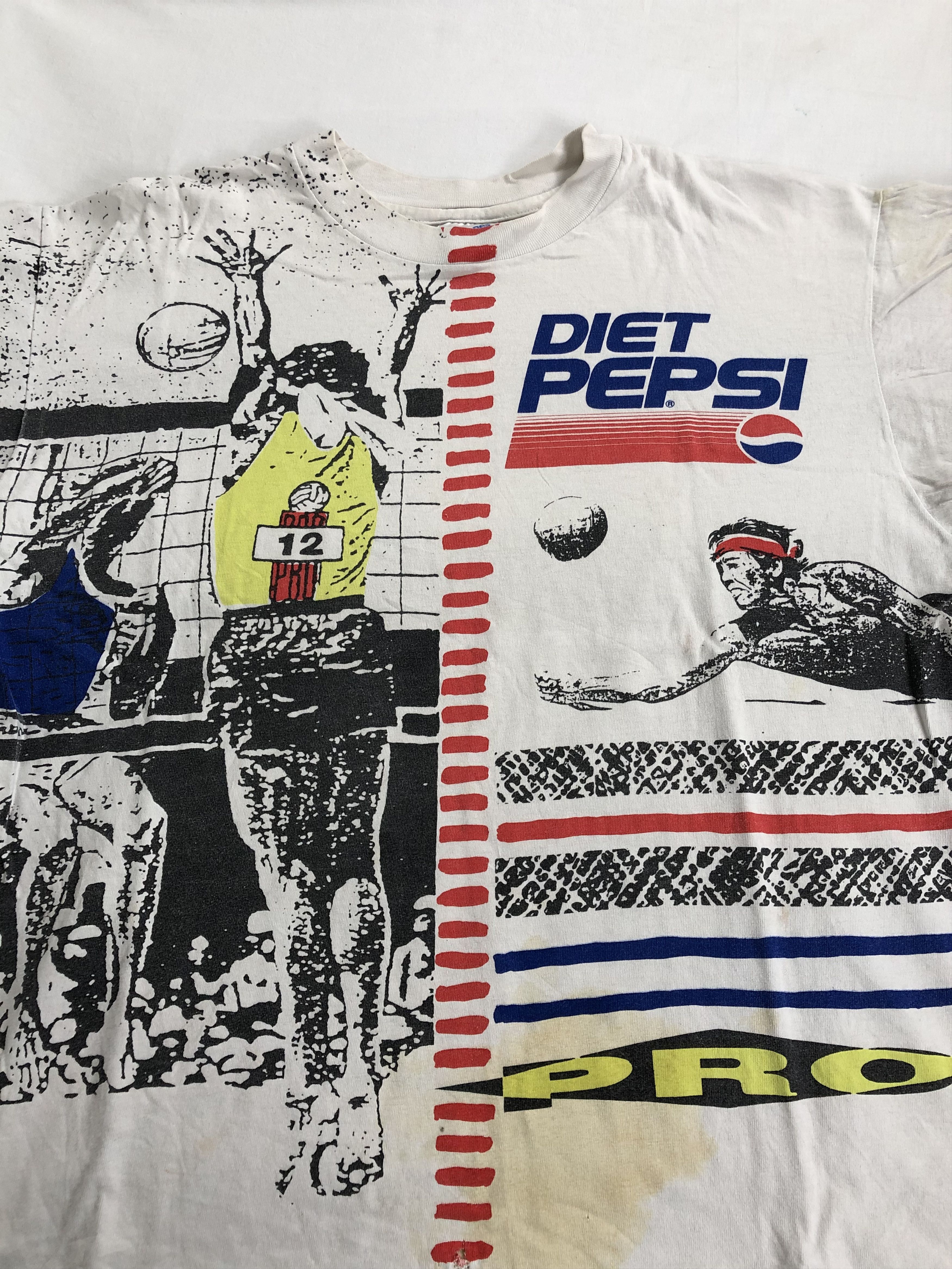 Pepsi Vintage 90s Pepsi Cola Diet Pepsi promo t-shirt (Coca Cola) Size US XL / EU 56 / 4 - 3 Thumbnail