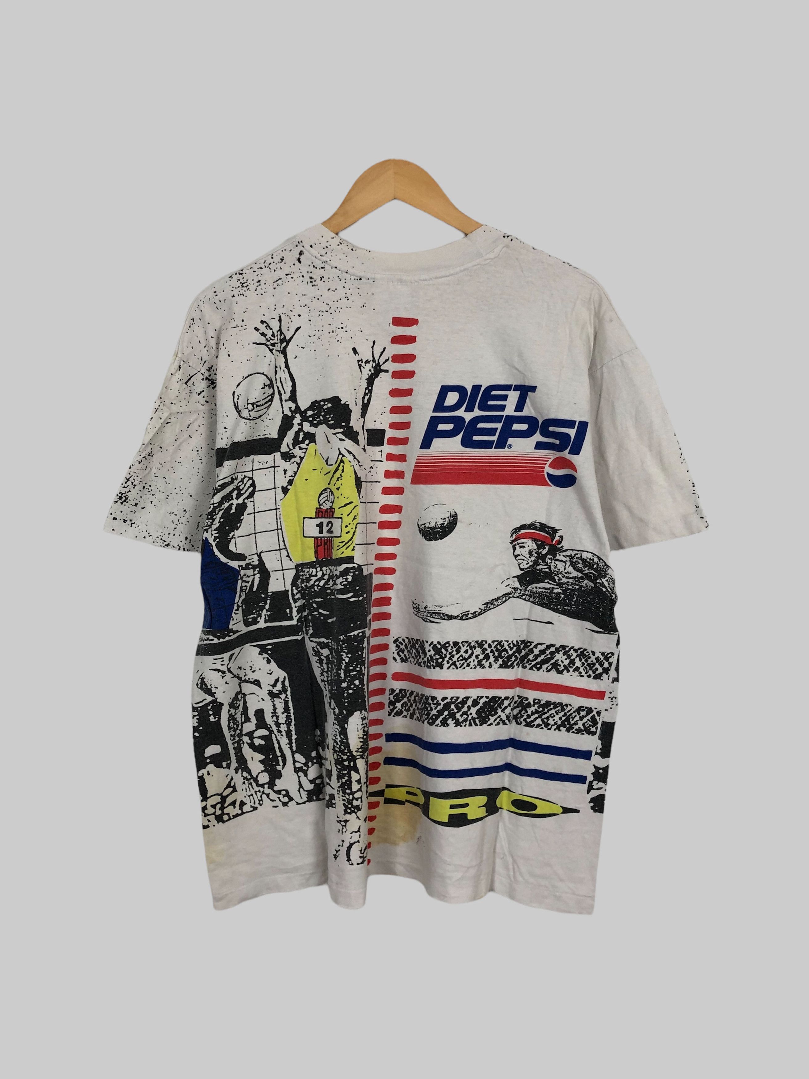 Pepsi Vintage 90s Pepsi Cola Diet Pepsi promo t-shirt (Coca Cola) Size US XL / EU 56 / 4 - 2 Thumbnail