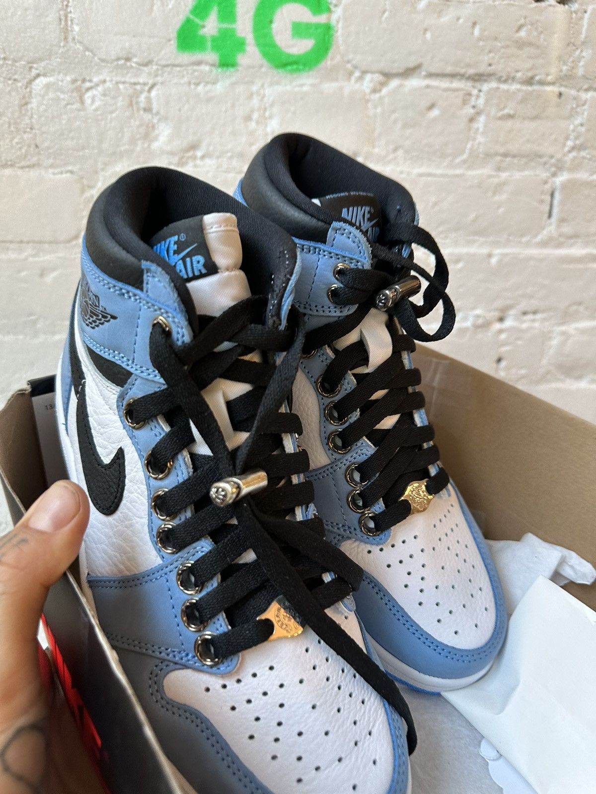 image of Chrome Hearts X Jordan 1 Sneakers New Size 7 4Gseller in Baby Blue, Men's