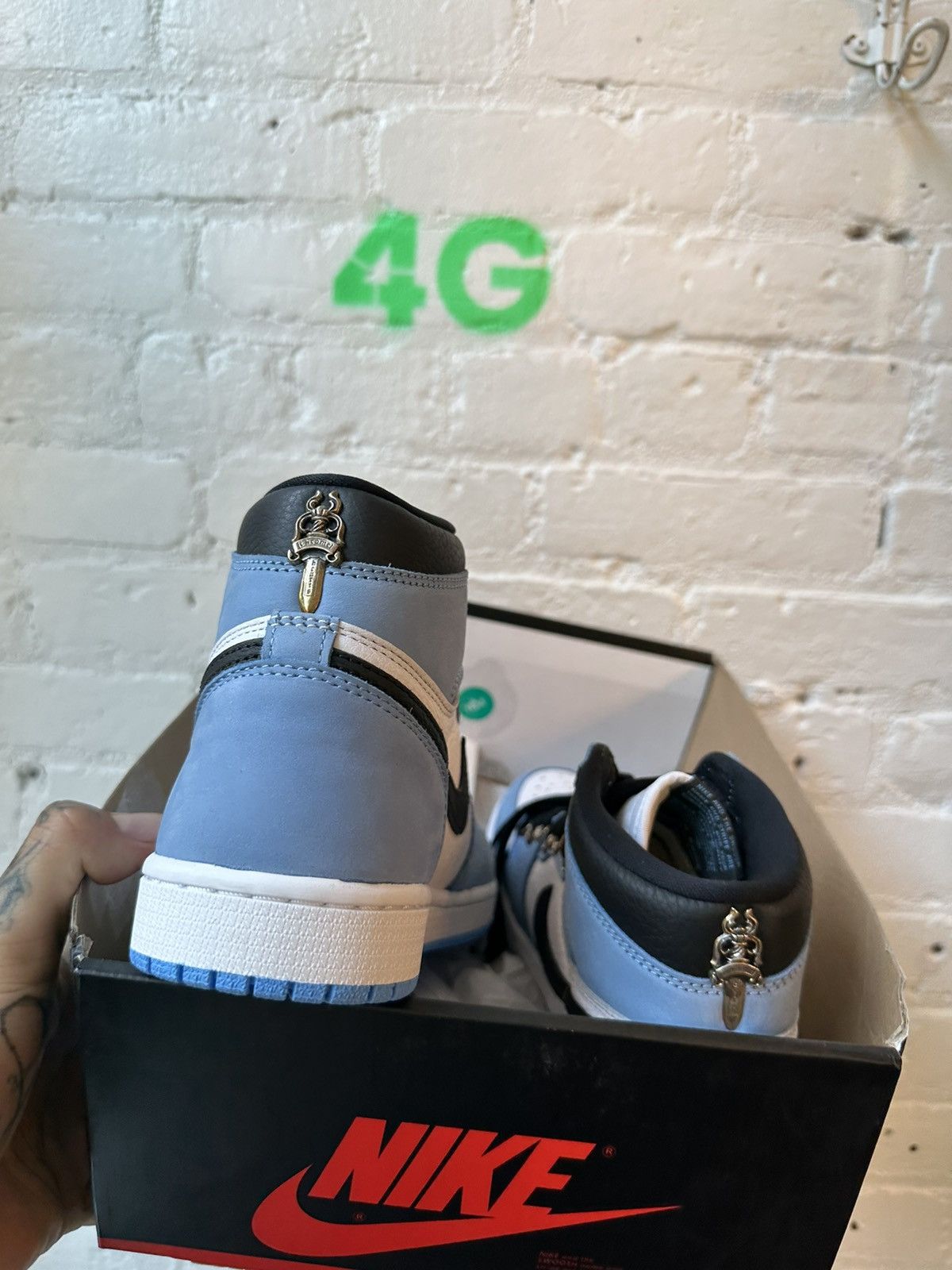Chrome Hearts Chrome Hearts x Jordan 1 Sneakers NEW SZ 7 4Gseller Size US 7 / EU 40 - 3 Thumbnail