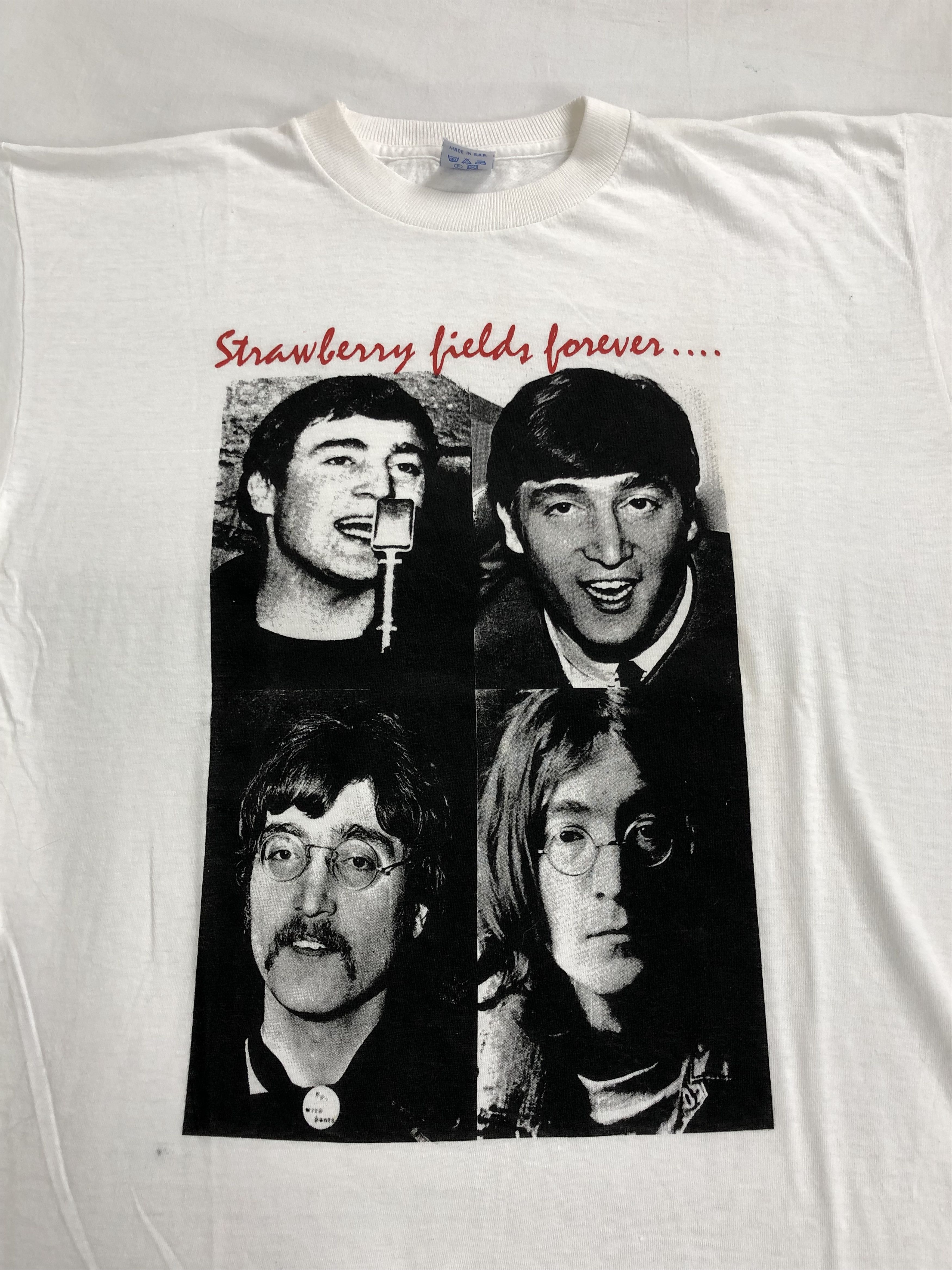 Band Tees Vintage 90s The Beatles Strawberry Fields Forever t-shirt Size US XL / EU 56 / 4 - 3 Thumbnail