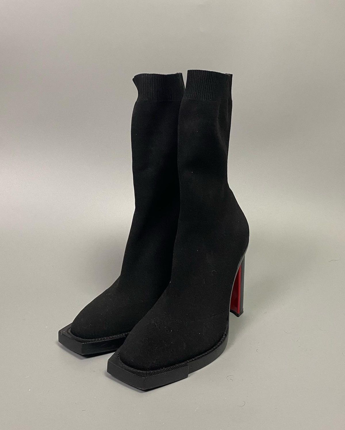image of Alexander Mcqueen Ribbed Sock Heel Shoes in Black, Men's (Size 8)