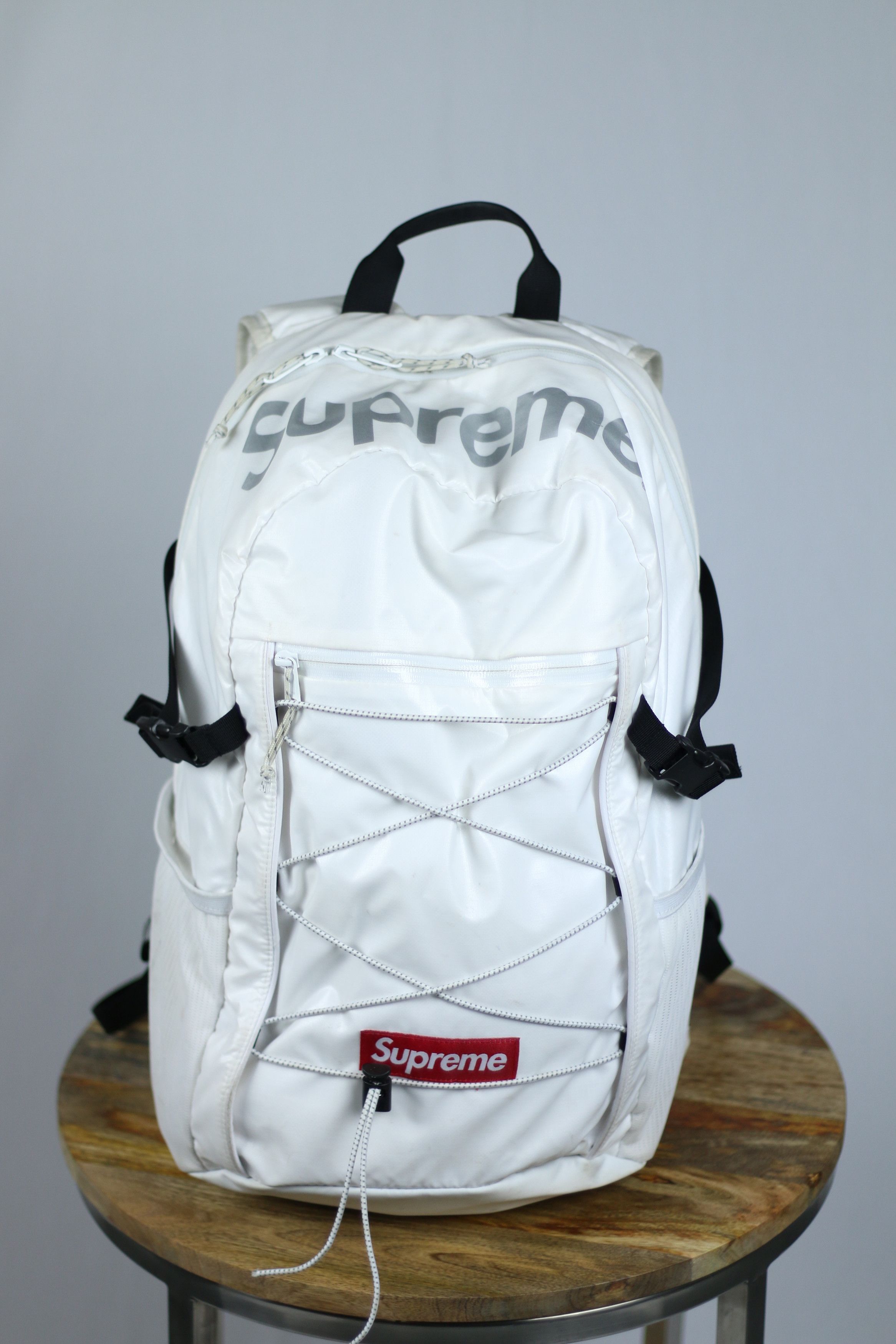 Supreme fw17 backpack white sale