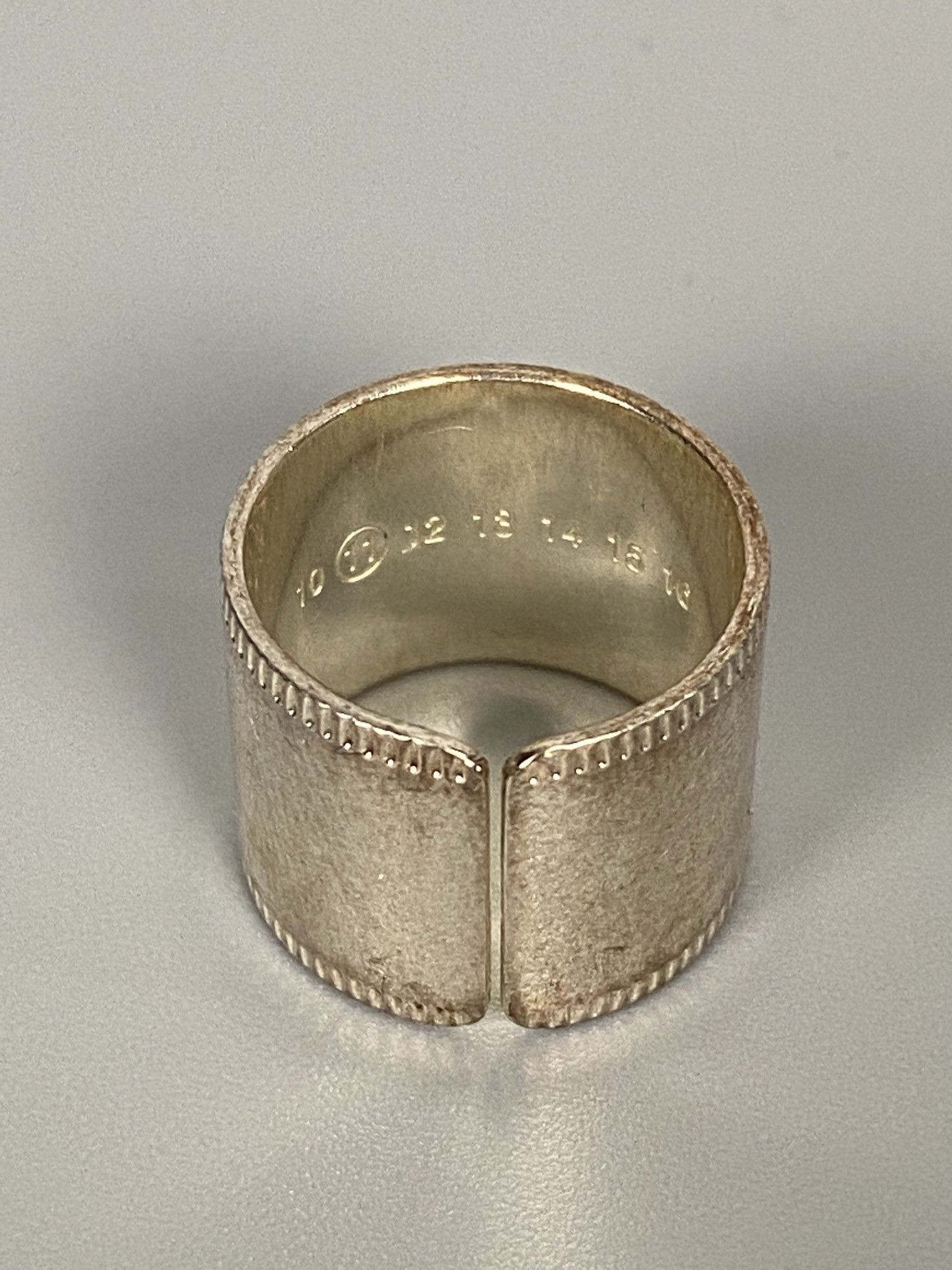 Maison Margiela Silver Textured Band Size ONE SIZE - 6 Thumbnail