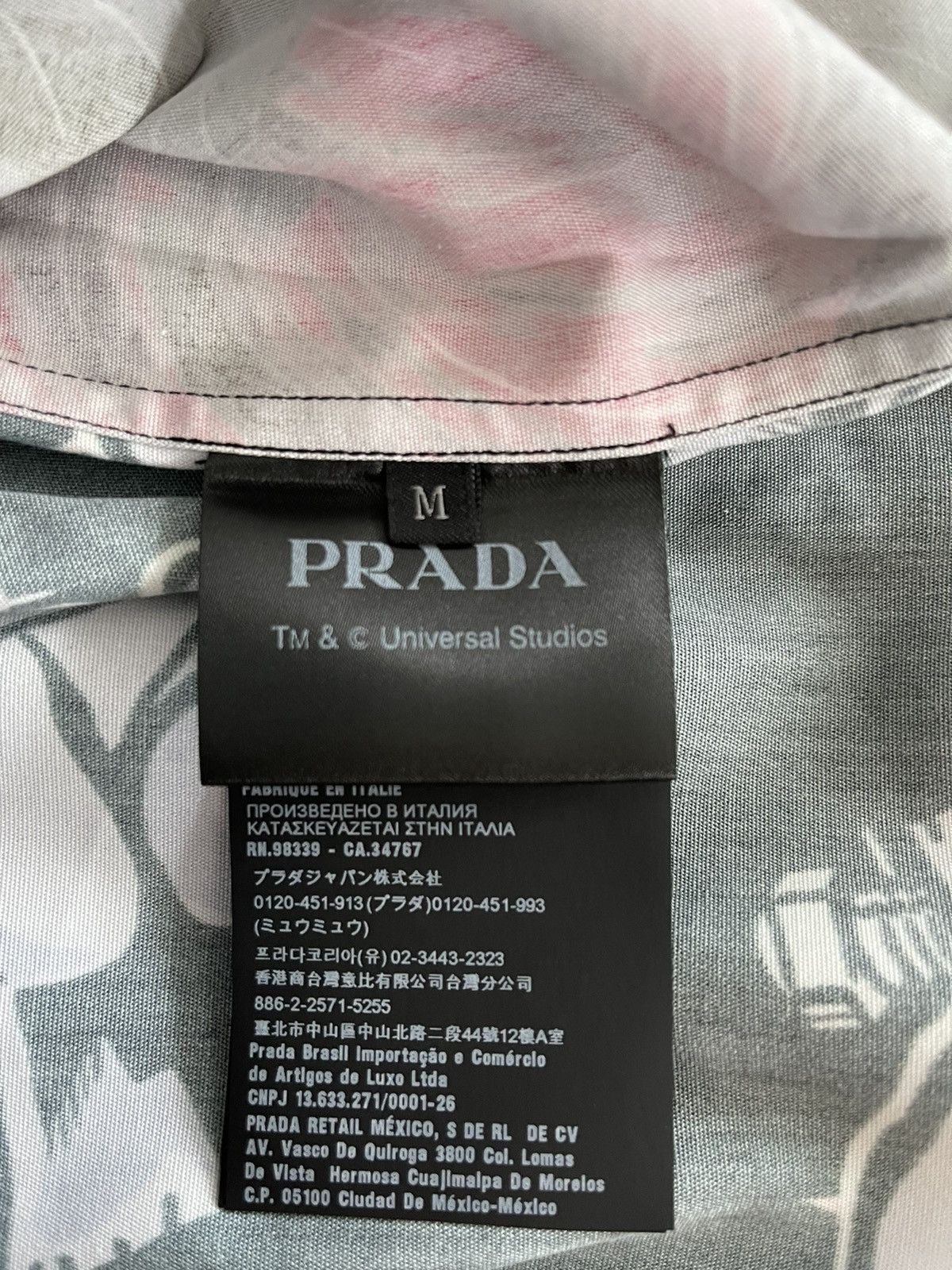 Prada Universal Studios Edition Rose Printed Bowling Shirt Size US M / EU 48-50 / 2 - 5 Thumbnail