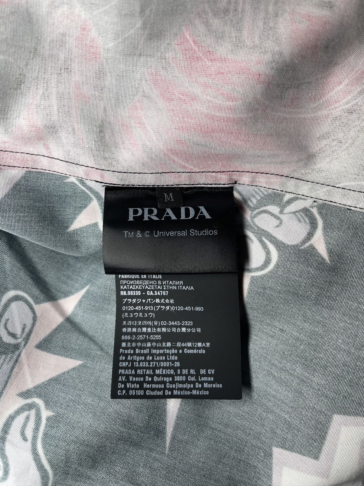Prada Universal Studios Edition Rose Printed Bowling Shirt Size US M / EU 48-50 / 2 - 6 Thumbnail