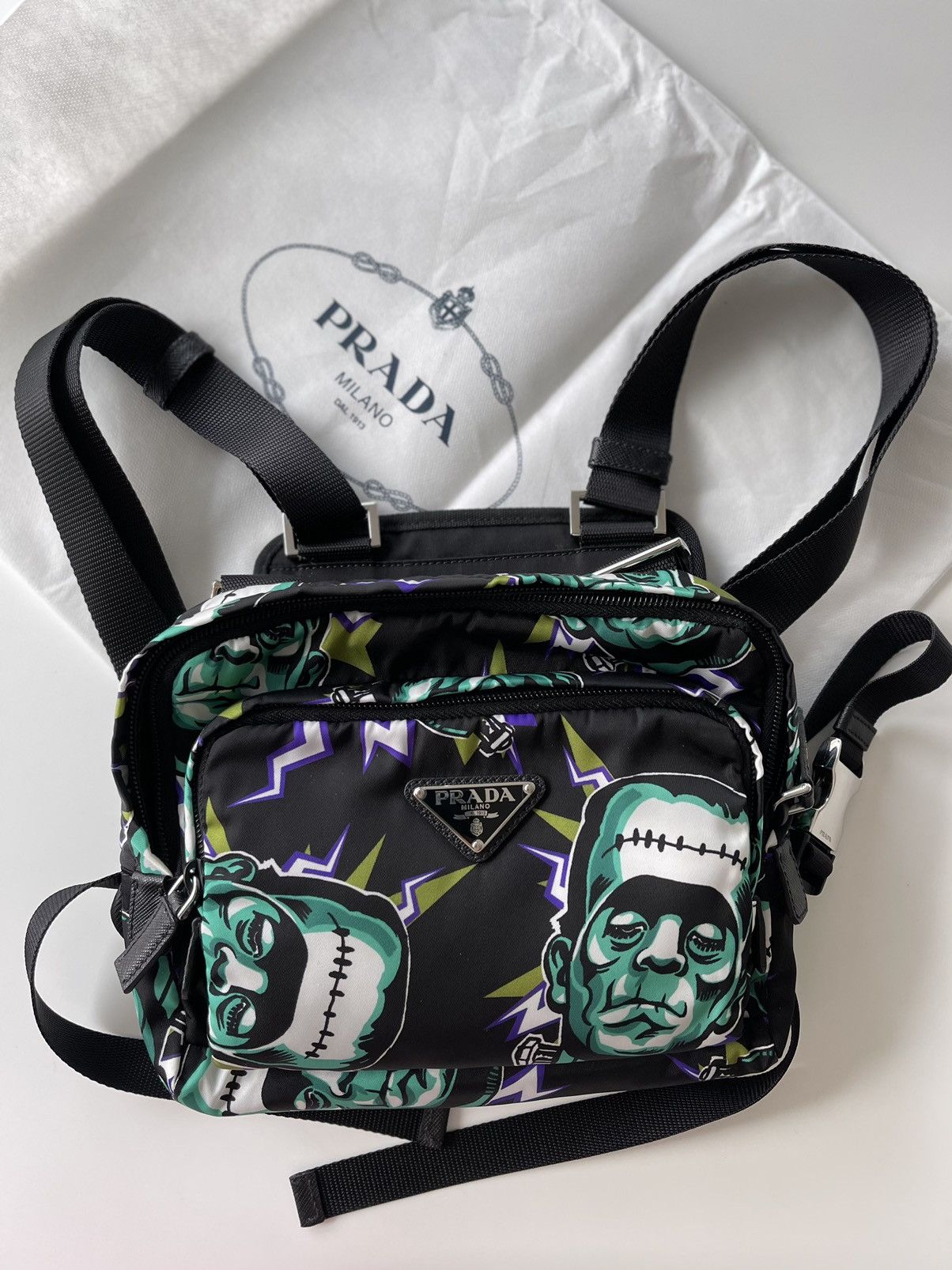 Prada x Universal Frankenstein Tessuto Toiletry Bag - Black Travel,  Accessories - PRA865974