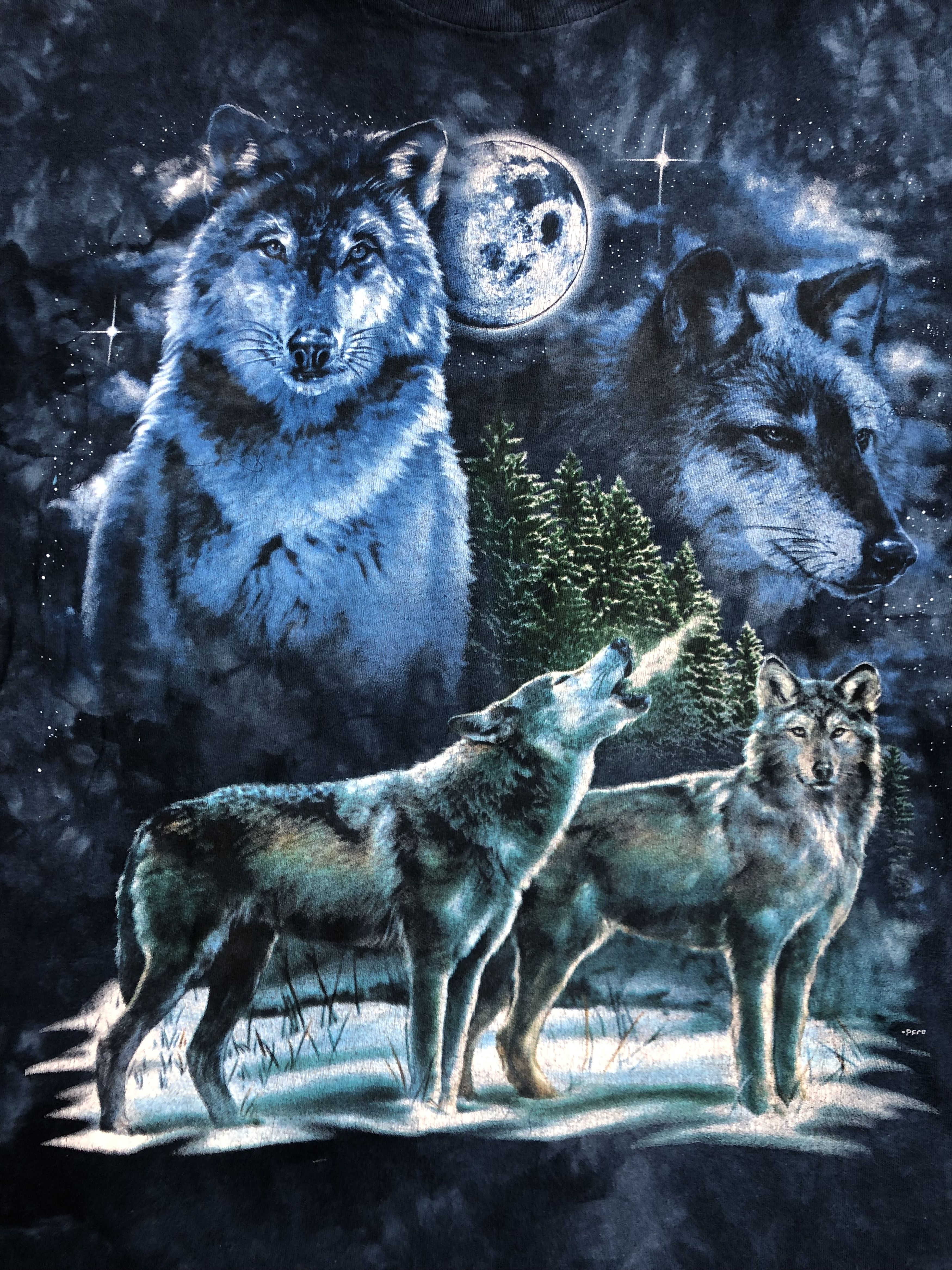 Vintage Vintage 90s Wolf tie dye t-shirt (Sea Frog Wolf Eagles) Size US M / EU 48-50 / 2 - 4 Thumbnail