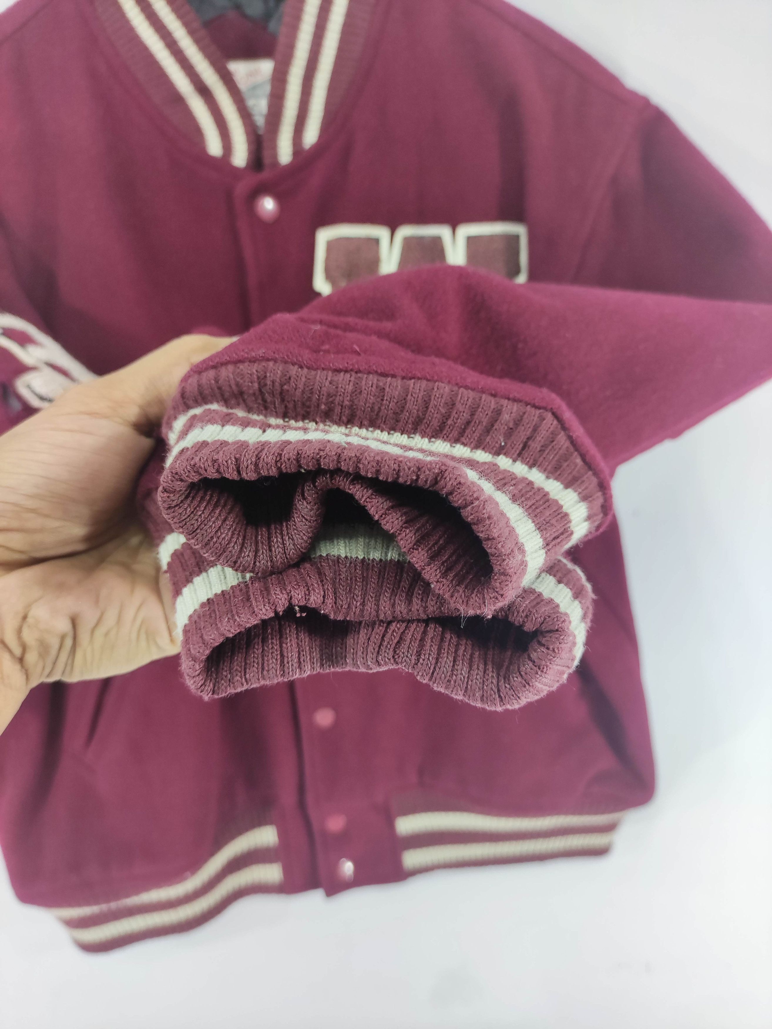 Vintage Vintage Varsity Jacket Jungle Storm Snap Button Size US L / EU 52-54 / 3 - 3 Thumbnail