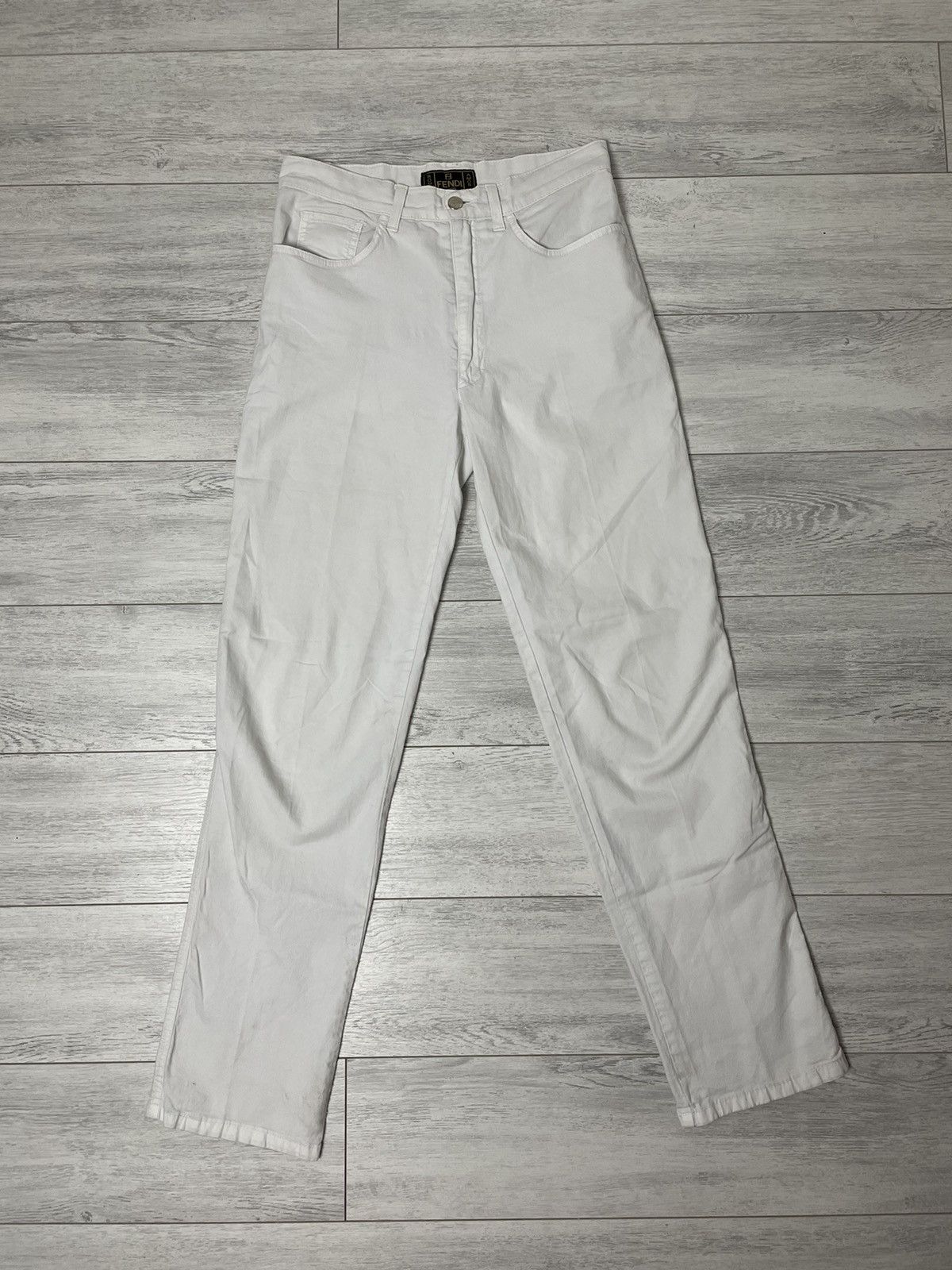 Fendi Fendi vintage rare casual white pants logo Size US 31 - 14 Thumbnail