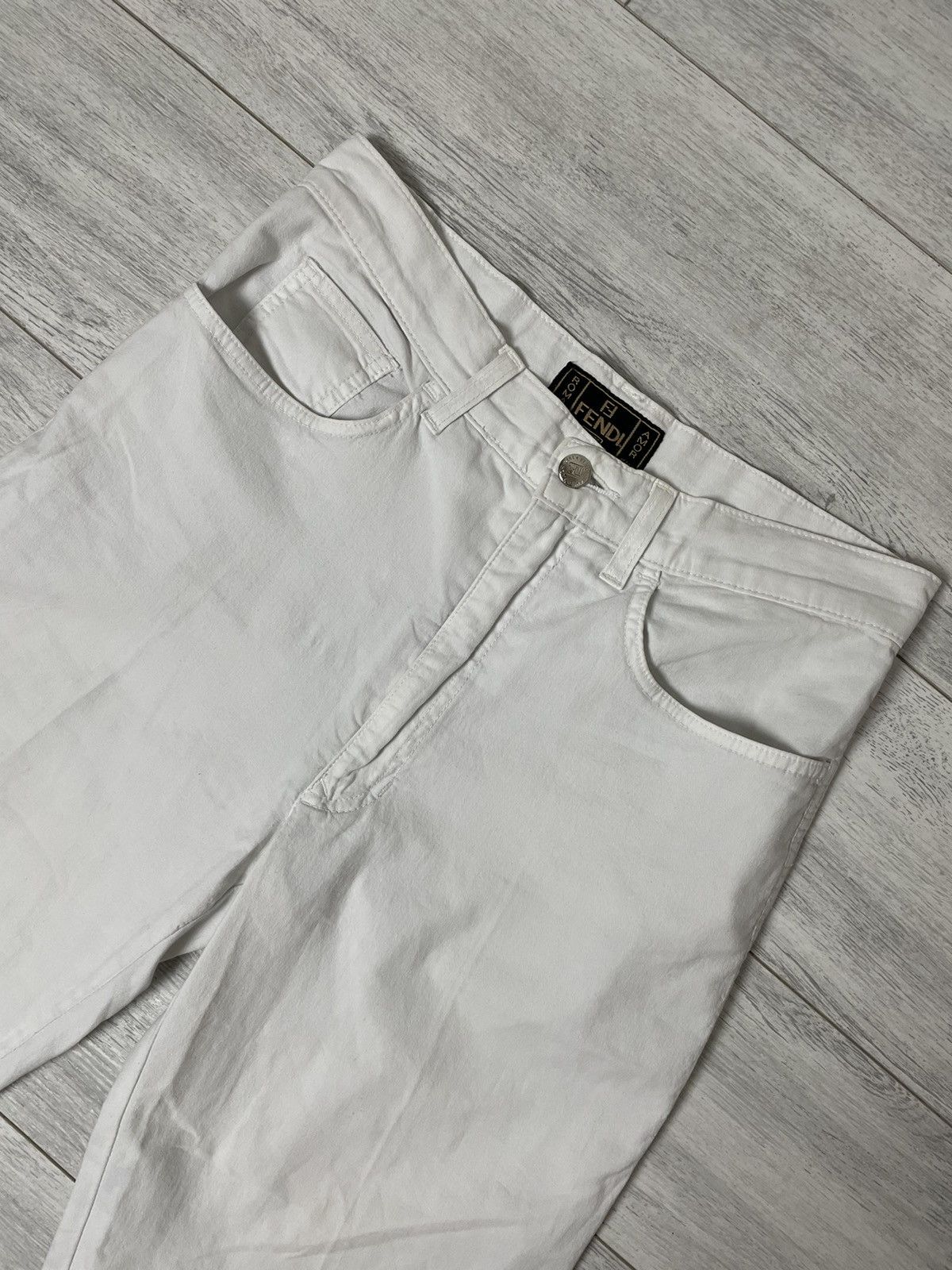 Fendi Fendi vintage rare casual white pants logo Size US 31 - 15 Thumbnail