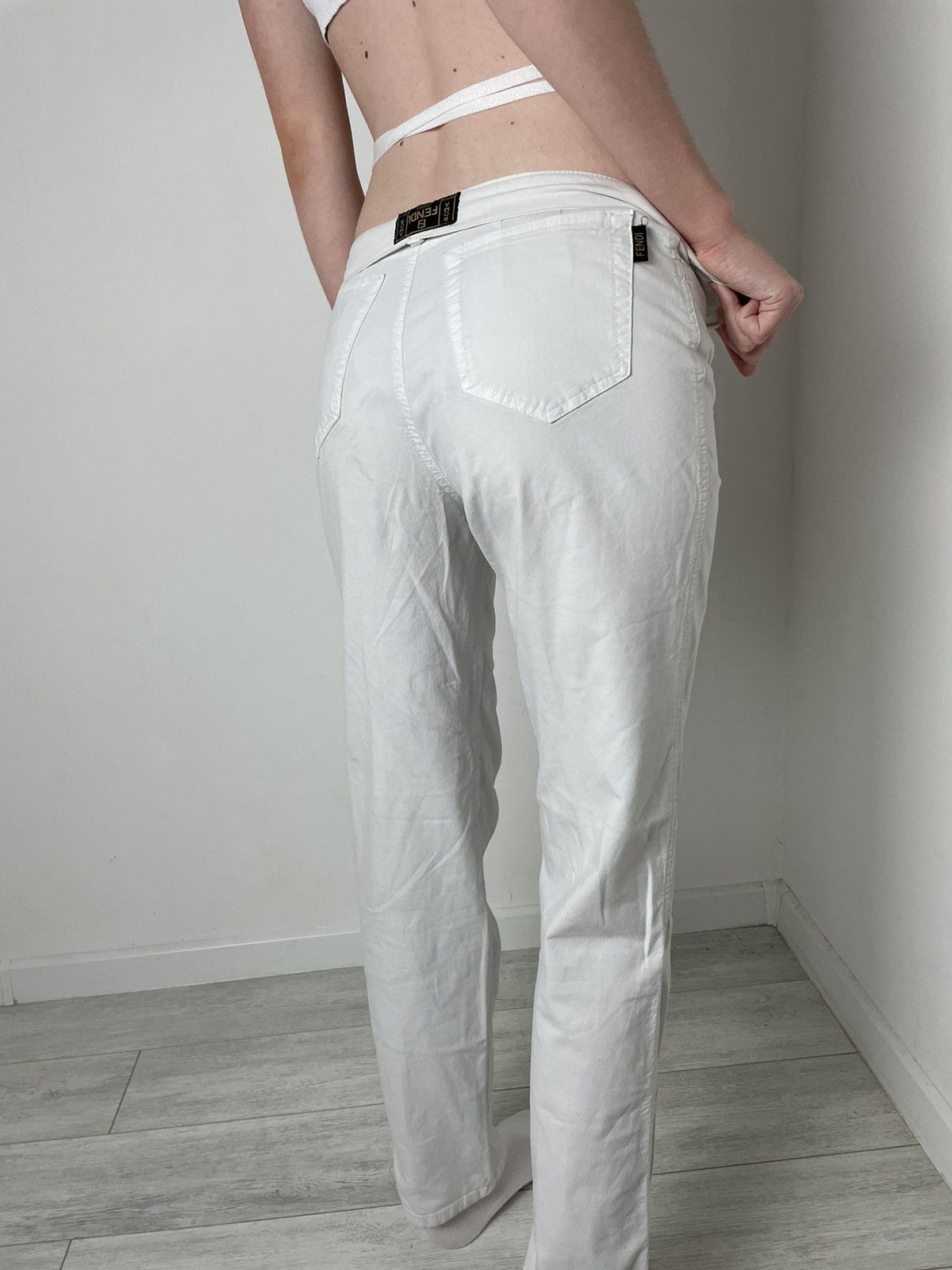 Fendi Fendi vintage rare casual white pants logo Size US 31 - 4 Thumbnail