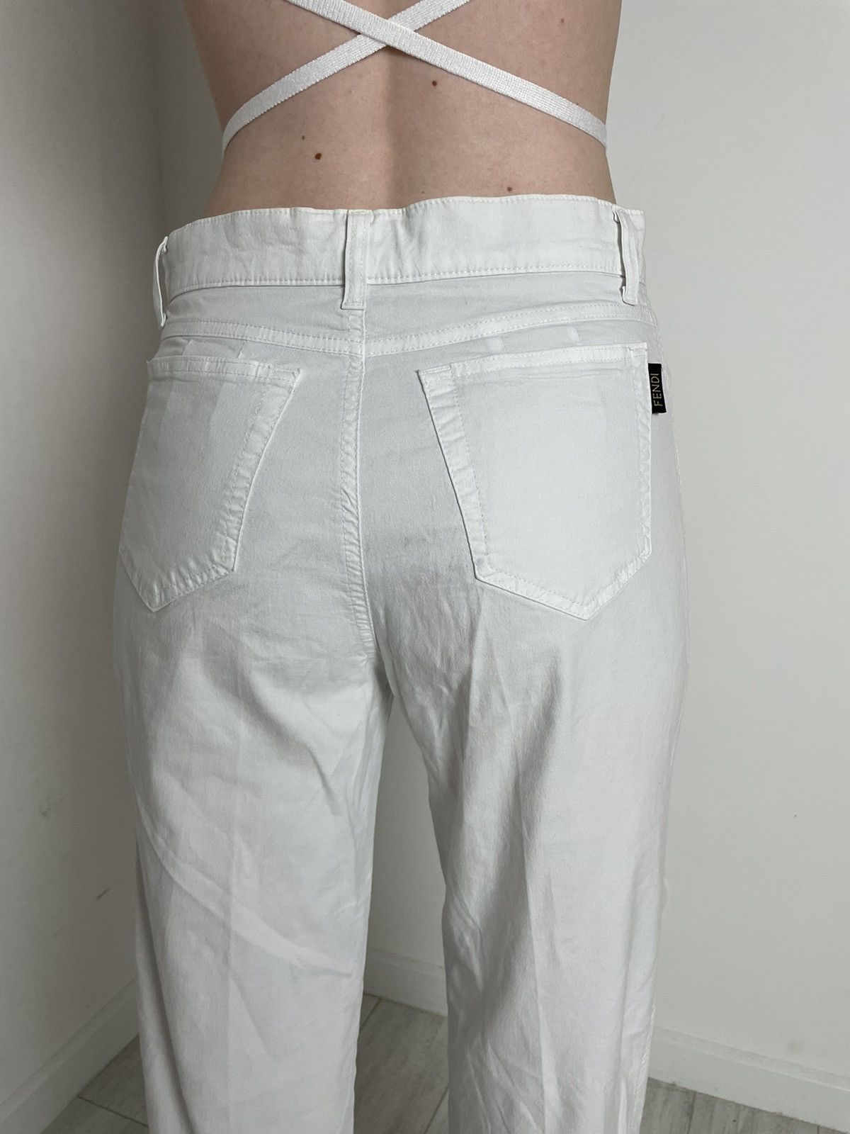 Fendi Fendi vintage rare casual white pants logo Size US 31 - 18 Thumbnail