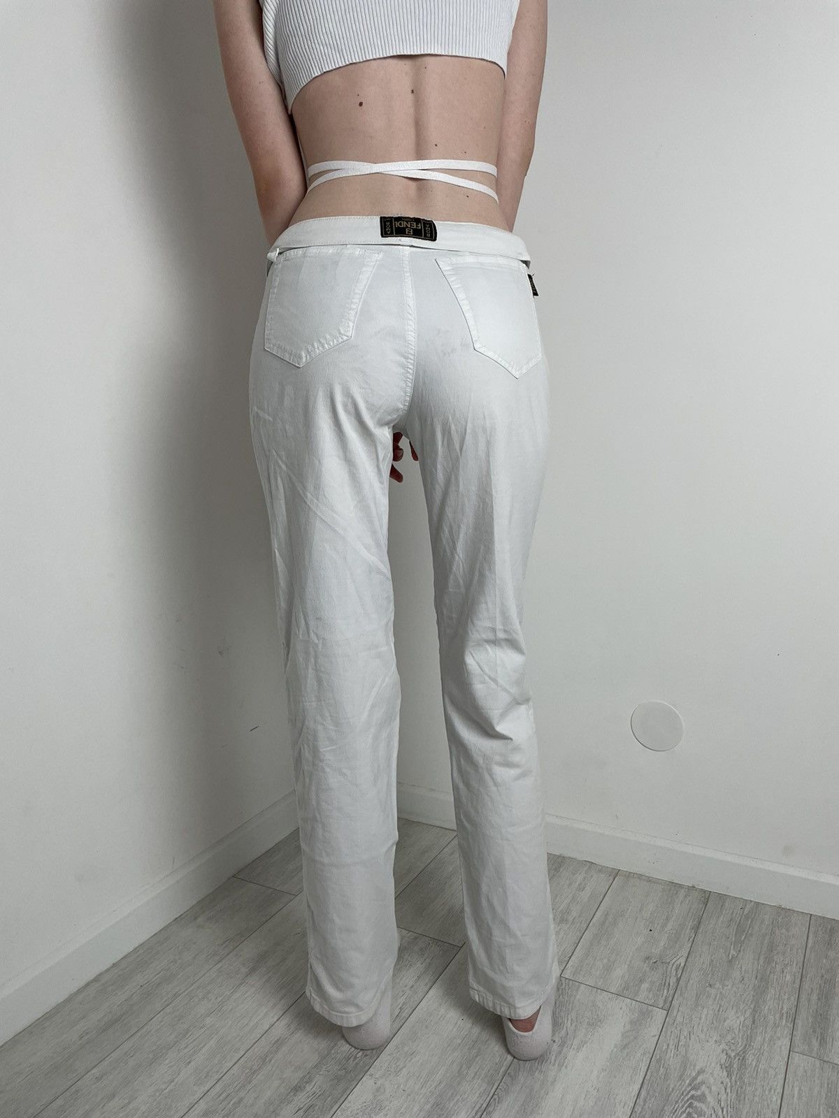 Fendi Fendi vintage rare casual white pants logo Size US 31 - 3 Thumbnail