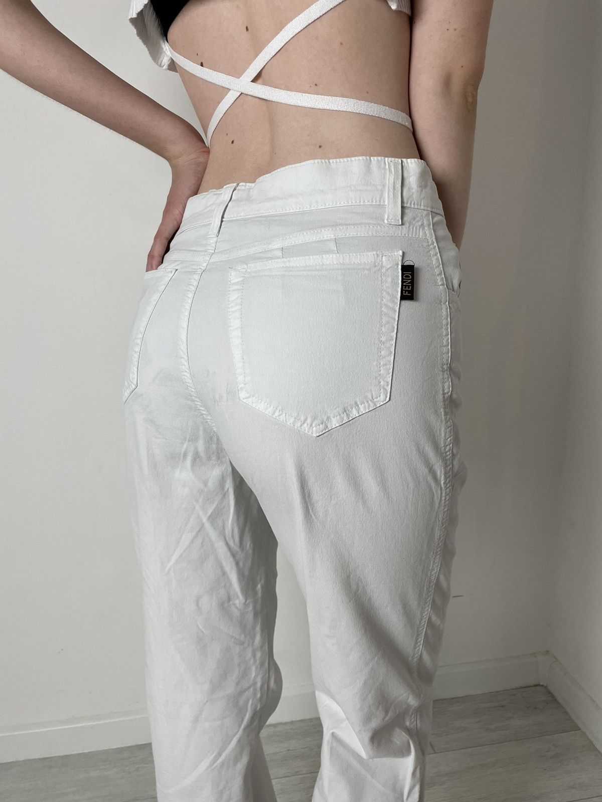 Fendi Fendi vintage rare casual white pants logo Size US 31 - 9 Thumbnail