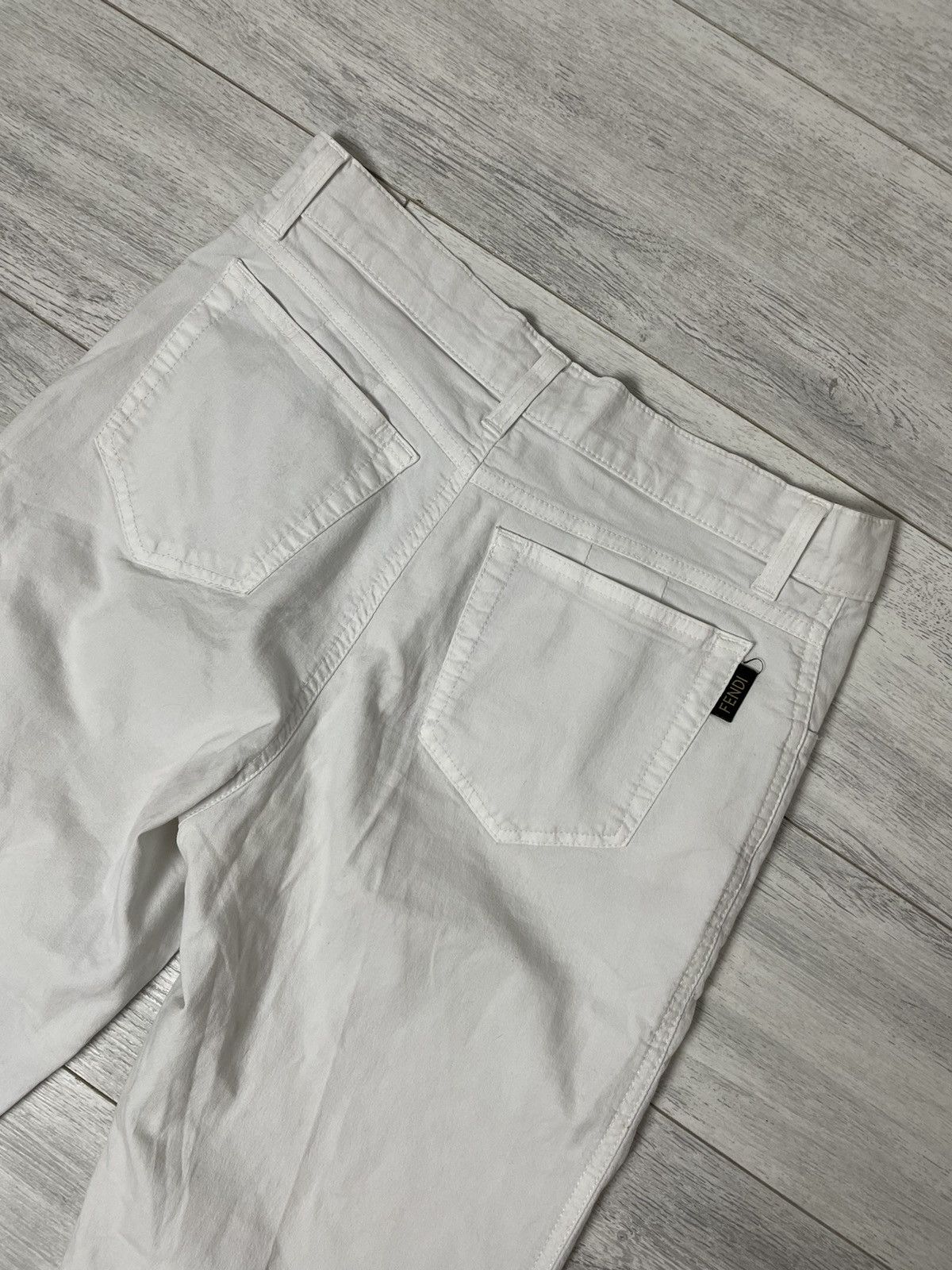 Fendi Fendi vintage rare casual white pants logo Size US 31 - 23 Thumbnail