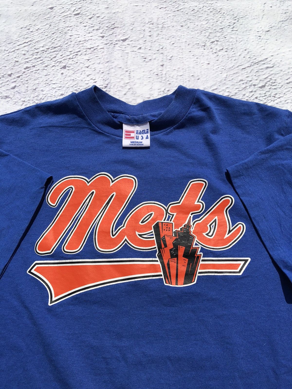 MLB Vintage 90s New York Mets MLB Single Stitch Blue Tee Size US M / EU 48-50 / 2 - 4 Thumbnail