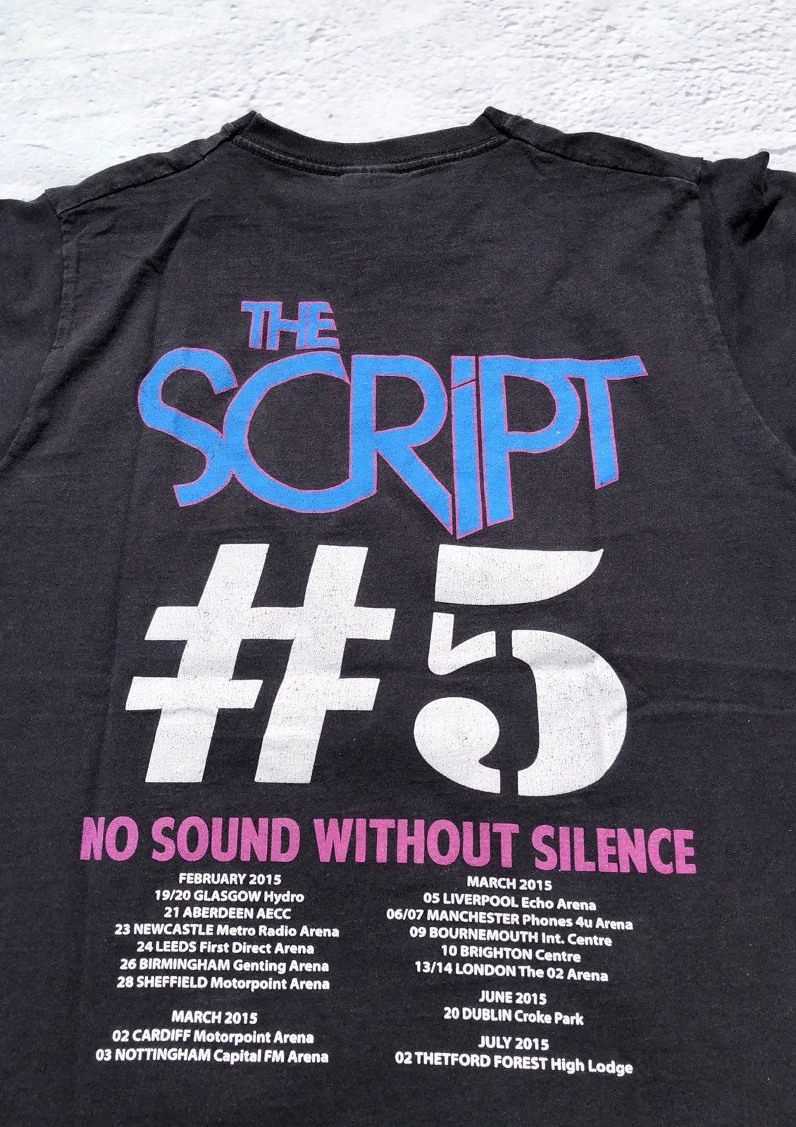 Band Tees Vintage 2015 The Script No Sound Without Silence Black Tee Size US S / EU 44-46 / 1 - 10 Thumbnail