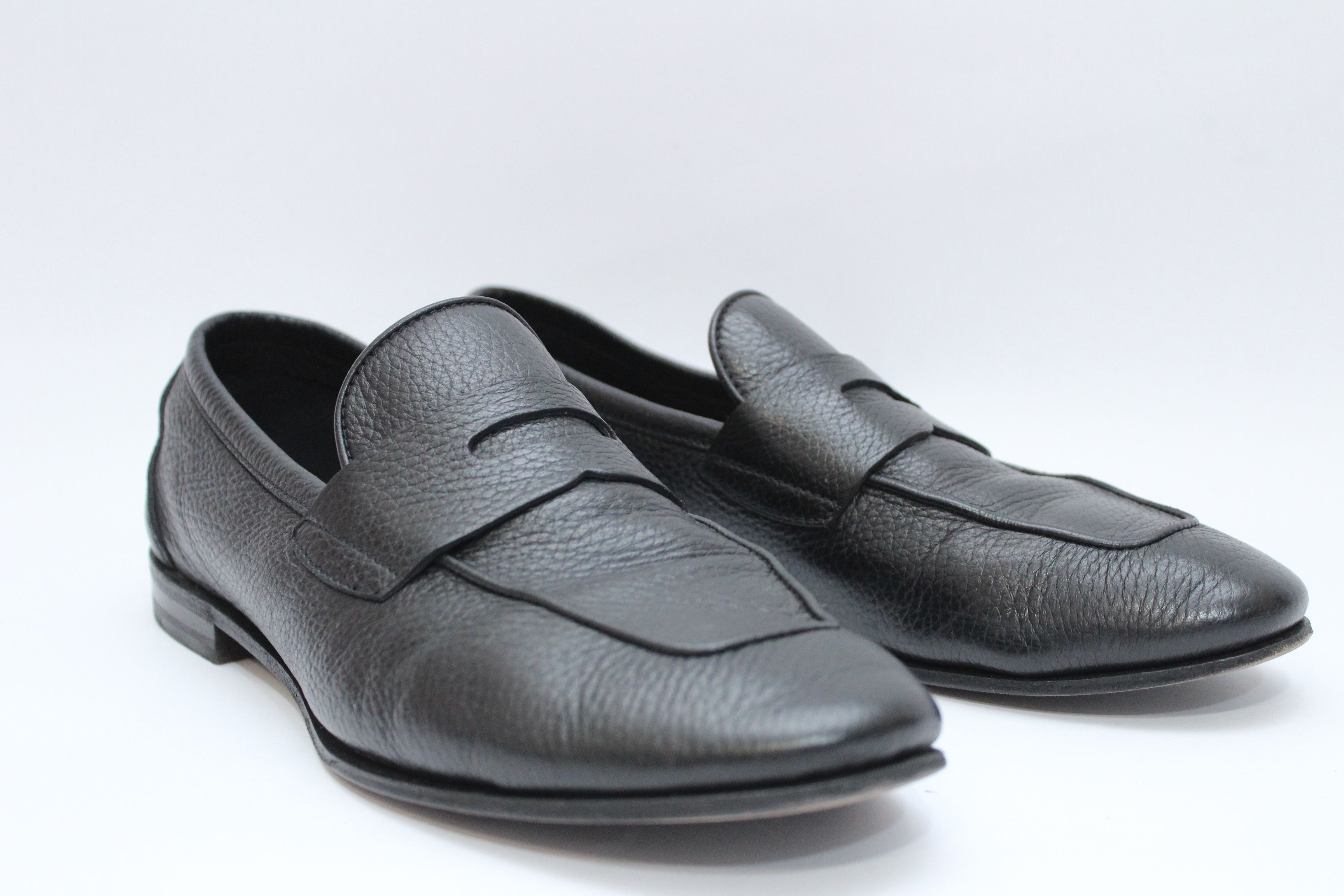HARRYSON square toe straight tip shoes made in Italy size 41 Men's 27.5cm genuine leather black type Vintage Second Hand main image 1