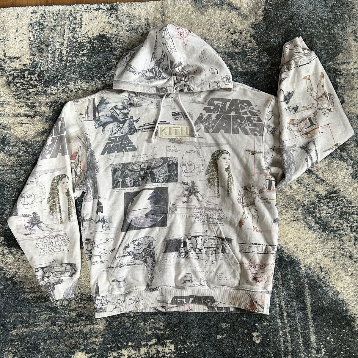 Kith × Ronnie Fieg × Star Wars 2021 CONCEPT ART SKETCHES ALLOVER PRiNT HOODiE SWEATSHiRT Size US XL / EU 56 / 4 - 3 Thumbnail