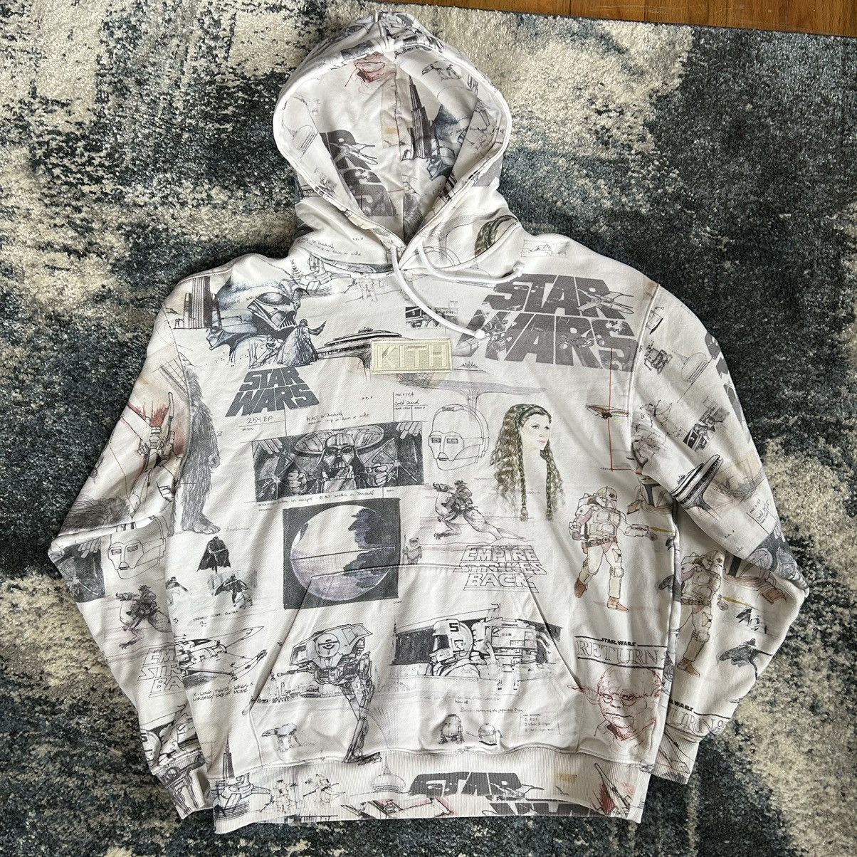 Kith 2021 CONCEPT ART SKETCHES ALLOVER PRiNT HOODiE SWEATSHiRT | Grailed