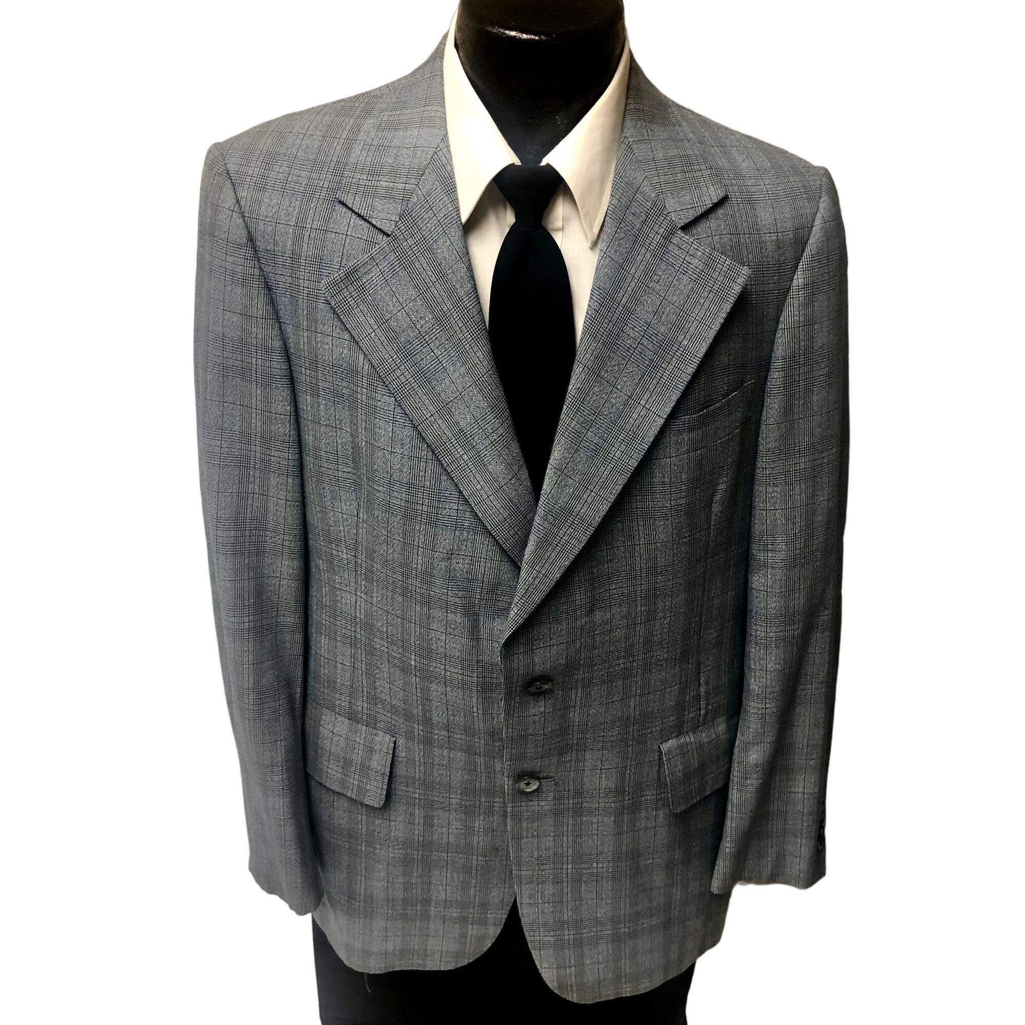 70's Hart Schaffner Marx SILVER TRUMPETER Plaid Sport Coat