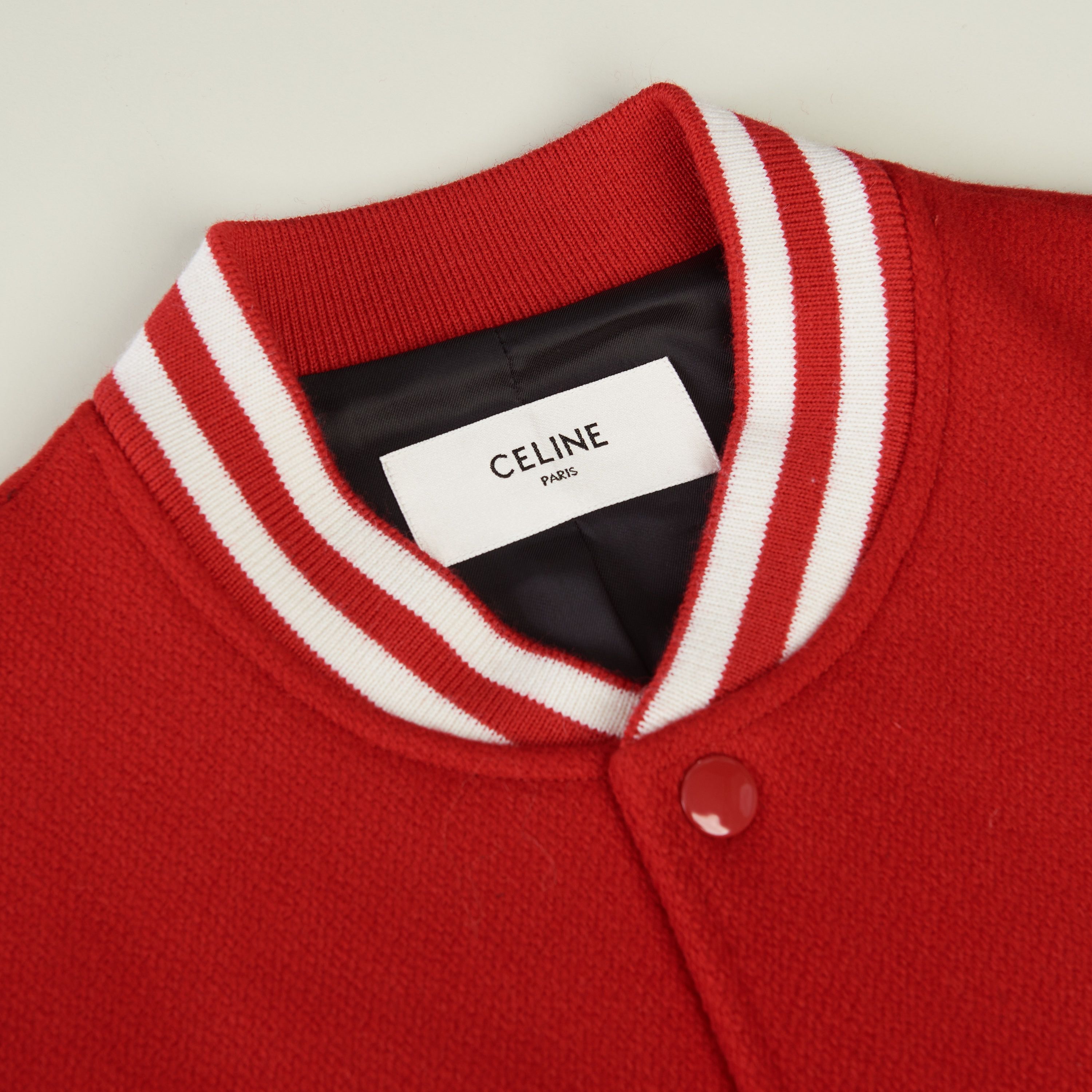 Celine Jackson Teddy Jacket Textured Wool, C Patch, Leather Details Size US M / EU 48-50 / 2 - 10 Thumbnail