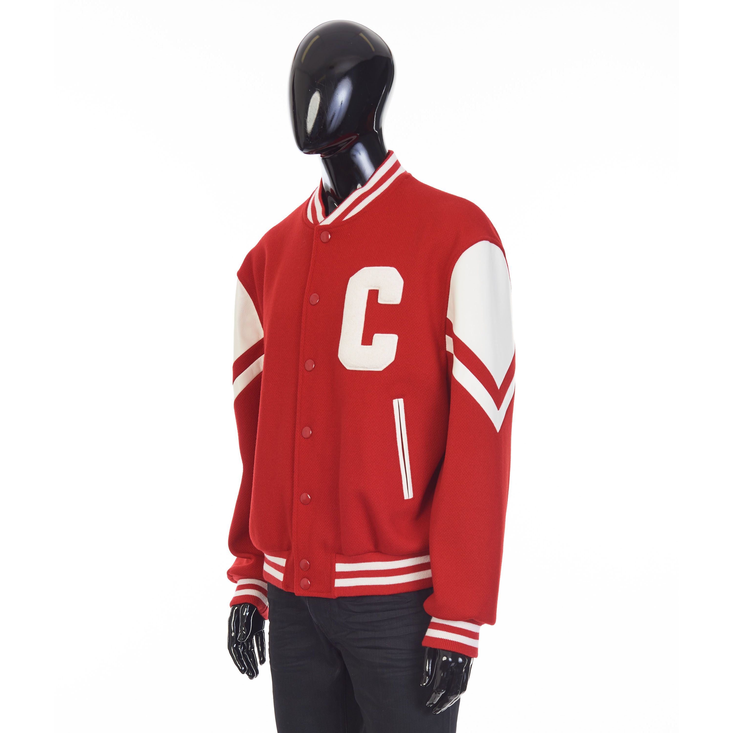 Celine Jackson Teddy Jacket Textured Wool, C Patch, Leather Details Size US M / EU 48-50 / 2 - 2 Thumbnail