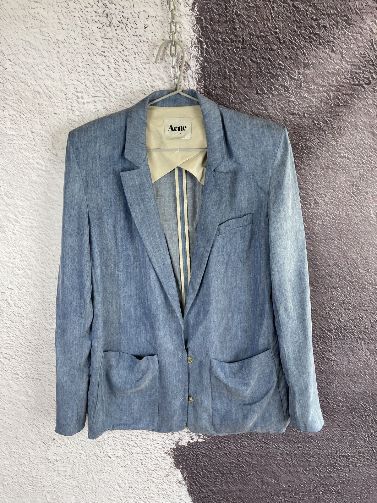 Acne Studios Acne Blacksweet Denim Jacket Blue Tencel Blazer Lightweight Size M / US 6-8 / IT 42-44 - 3 Thumbnail