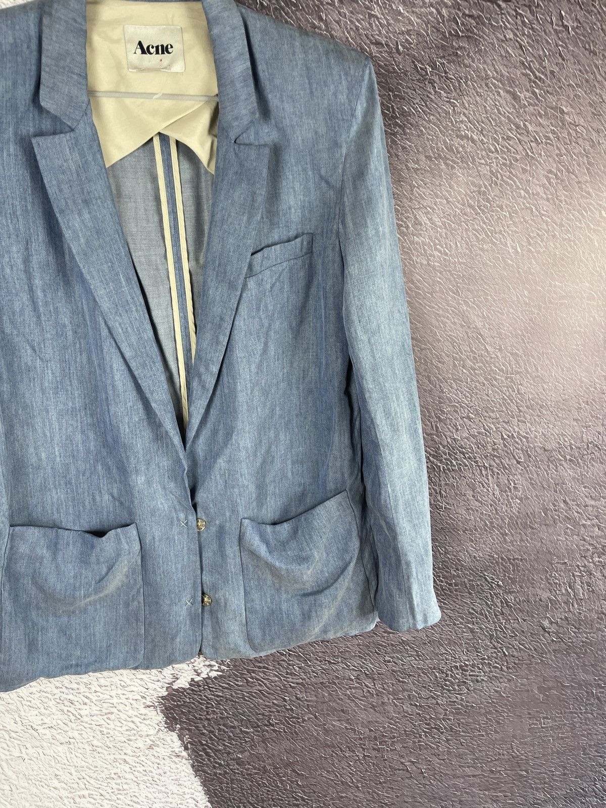 Acne Studios Acne Blacksweet Denim Jacket Blue Tencel Blazer Lightweight Size M / US 6-8 / IT 42-44 - 10 Thumbnail
