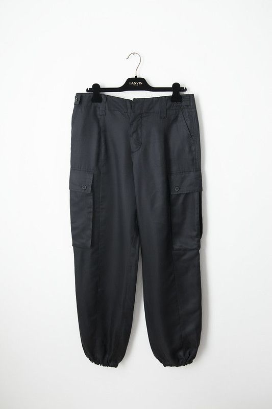 image of Gucci Ss01 Silk Cargo Pants in Black, Men's (Size 31)