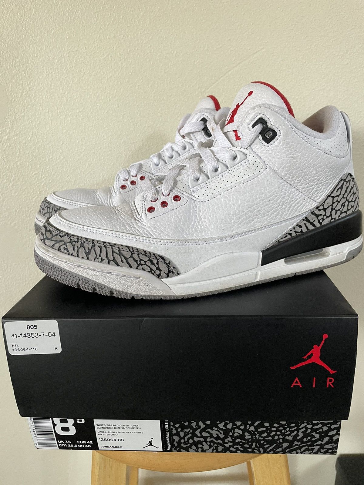 Jordan Brand × Nike Custom Air Jordan 3 Hall of Fame Size 8.5 Size US 8.5 / EU 41-42 - 3 Thumbnail