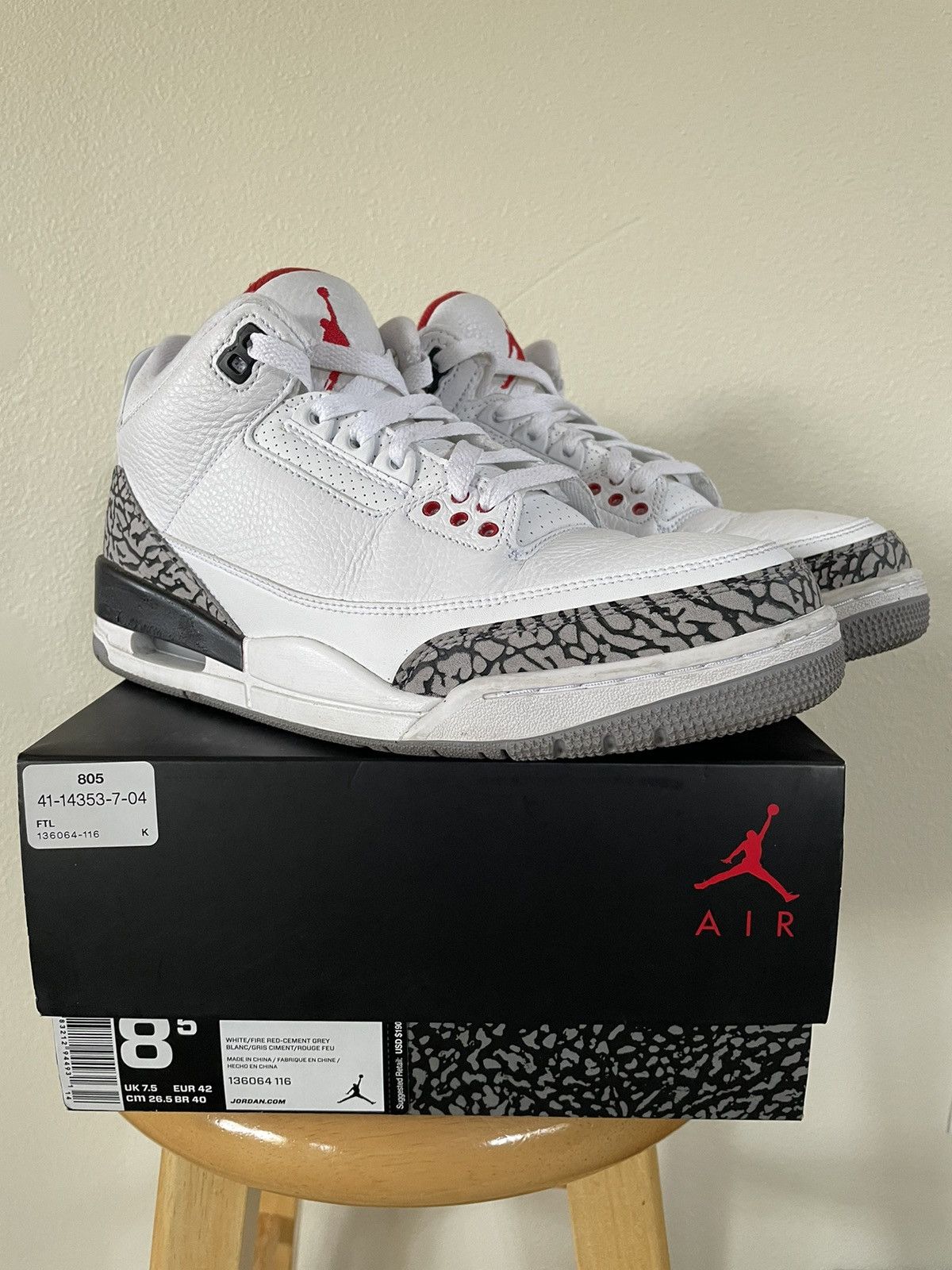 Jordan Brand × Nike Custom Air Jordan 3 Hall of Fame Size 8.5 Size US 8.5 / EU 41-42 - 1 Thumbnail