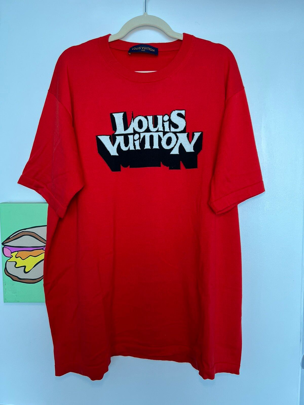 Louis Vuitton Neon Red Dove Knit T-Shirt, Men's Fashion, Clothes