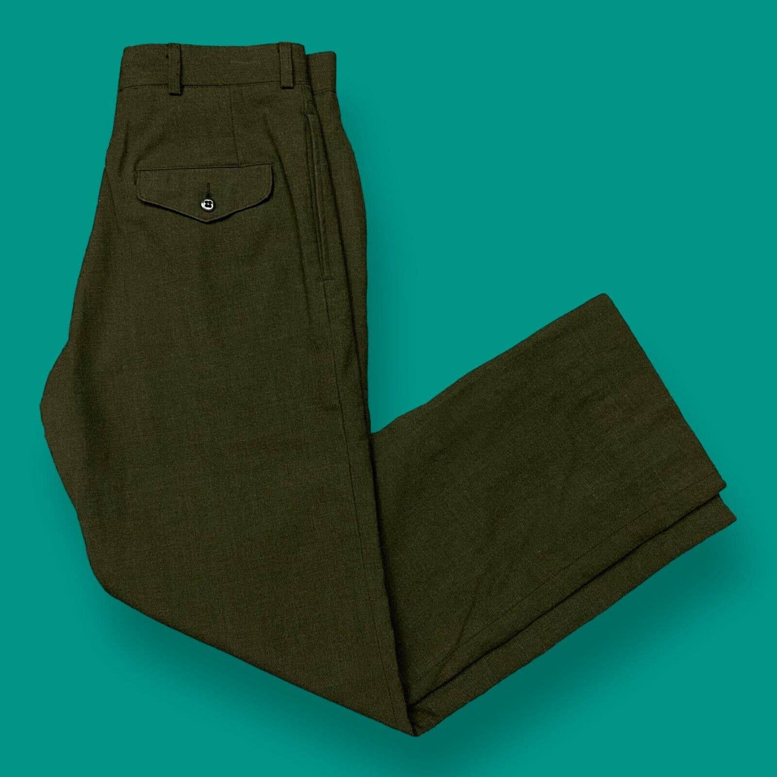 Vintage Vintage Military Pants Wool Trousers Olive Green 90s 31x31