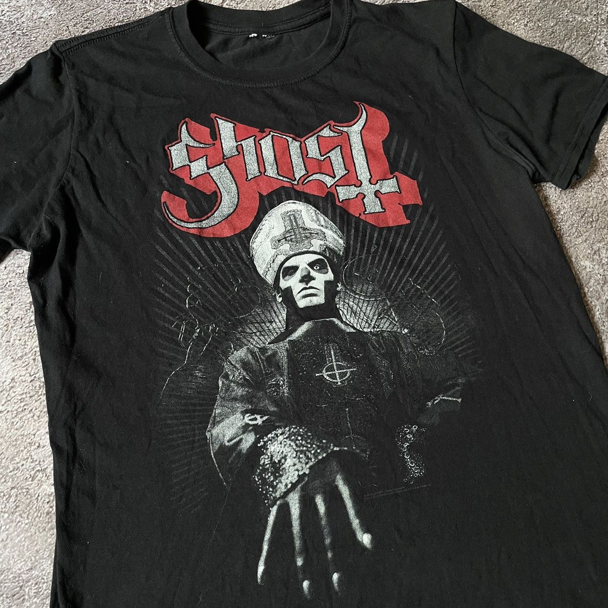 Band Tees Vintage Y2K GHOST ABSTRACT CREEPY VAMP ANGRY HORROR SKELETON Size US M / EU 48-50 / 2 - 6 Thumbnail