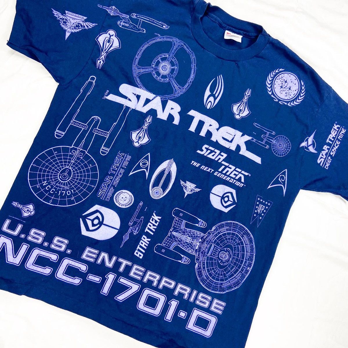 Star Wars Star Trek Monogram Vintage 90s Tee Shirt Size US XL / EU 56 / 4 - 2 Thumbnail