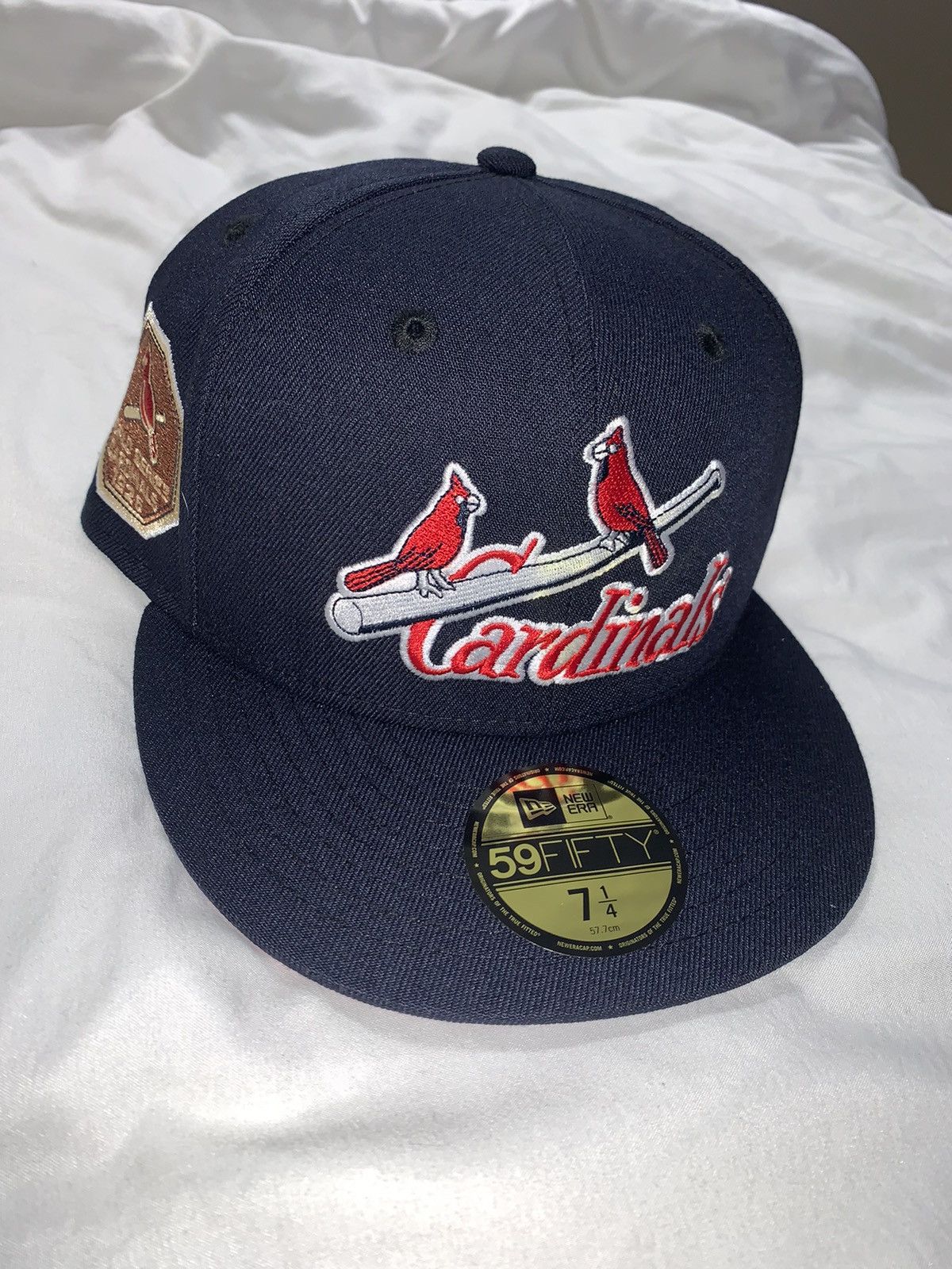 New Era Exclusive St. Louis Cardinals Fitted Navy Blue Red Brim 1/4 Size ONE SIZE - 5 Thumbnail