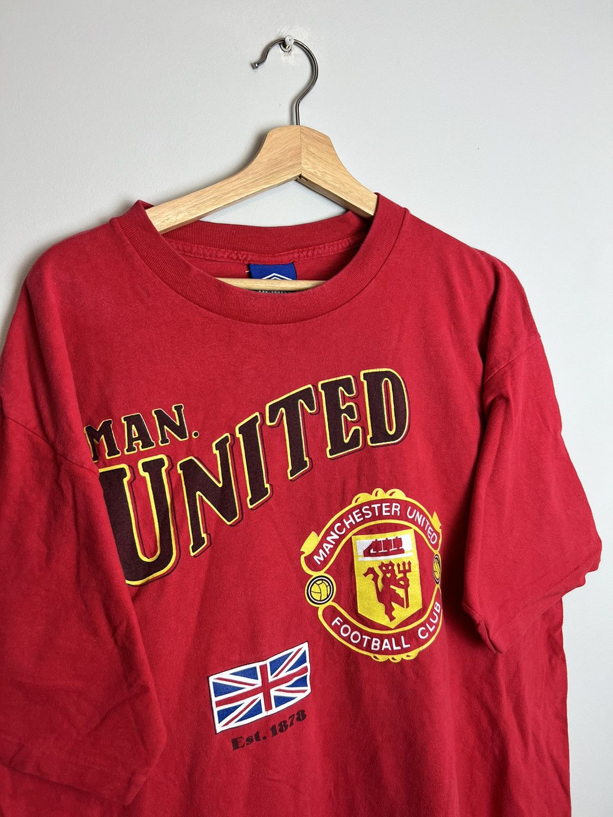 Umbro Rare Vintage 1992 Manchester United Umbro Football Tshirt Size US XL / EU 56 / 4 - 3 Thumbnail