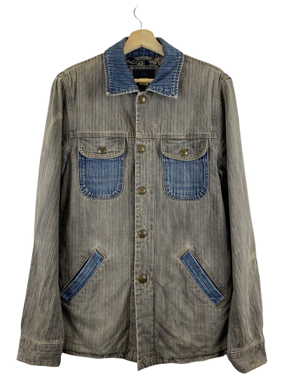 Japanese Brand SLYZDERS DENIM JACKET NICE DESIGN Size US M / EU 48-50 / 2 - 1 Thumbnail
