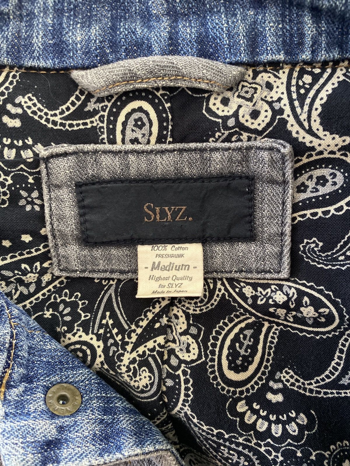 Japanese Brand SLYZDERS DENIM JACKET NICE DESIGN Size US M / EU 48-50 / 2 - 4 Thumbnail