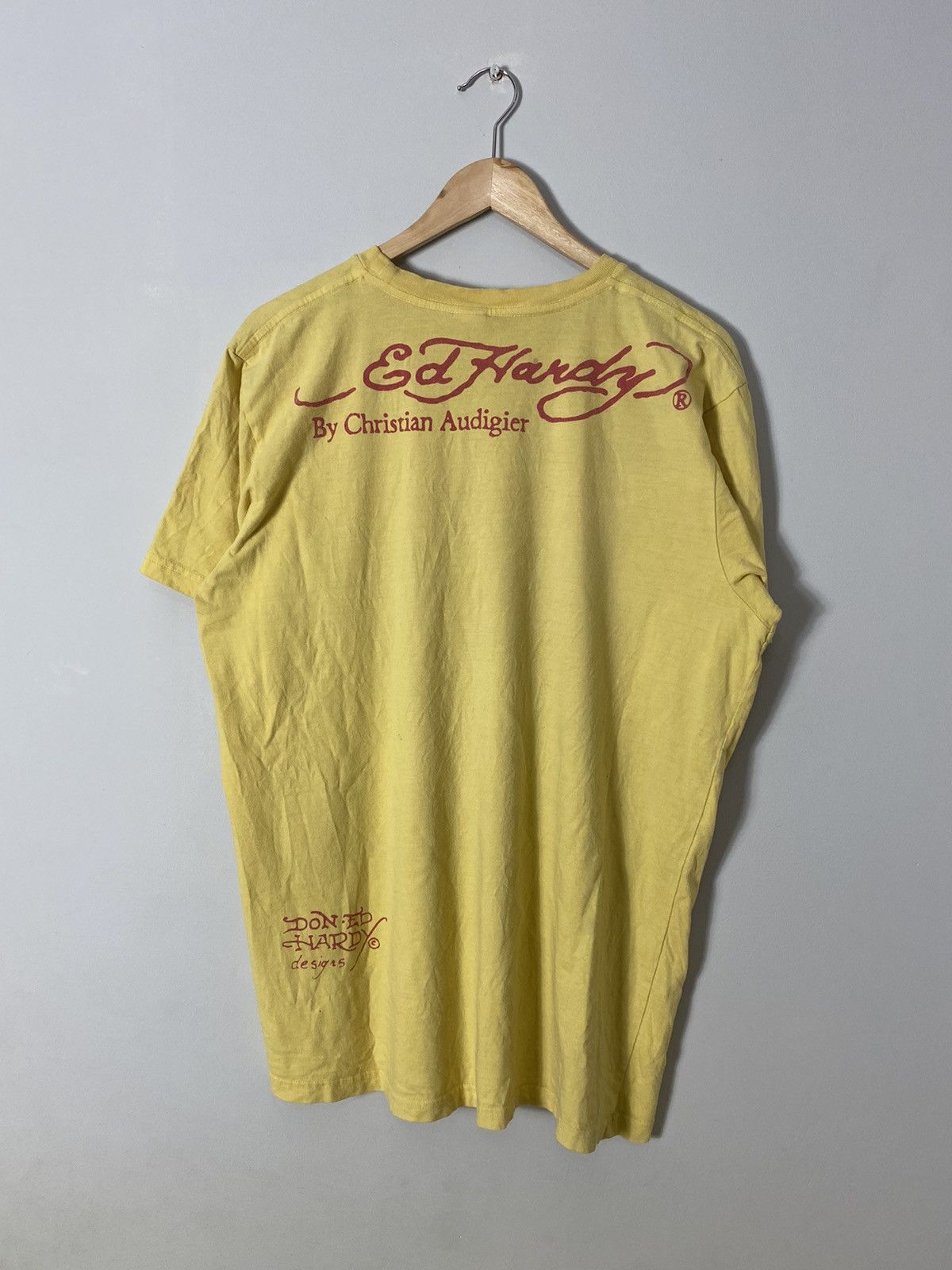 Ed Hardy OG Ed Hardy Bulldog Yellow Vintage Y2K Drip Tshirt Size US XL / EU 56 / 4 - 2 Thumbnail