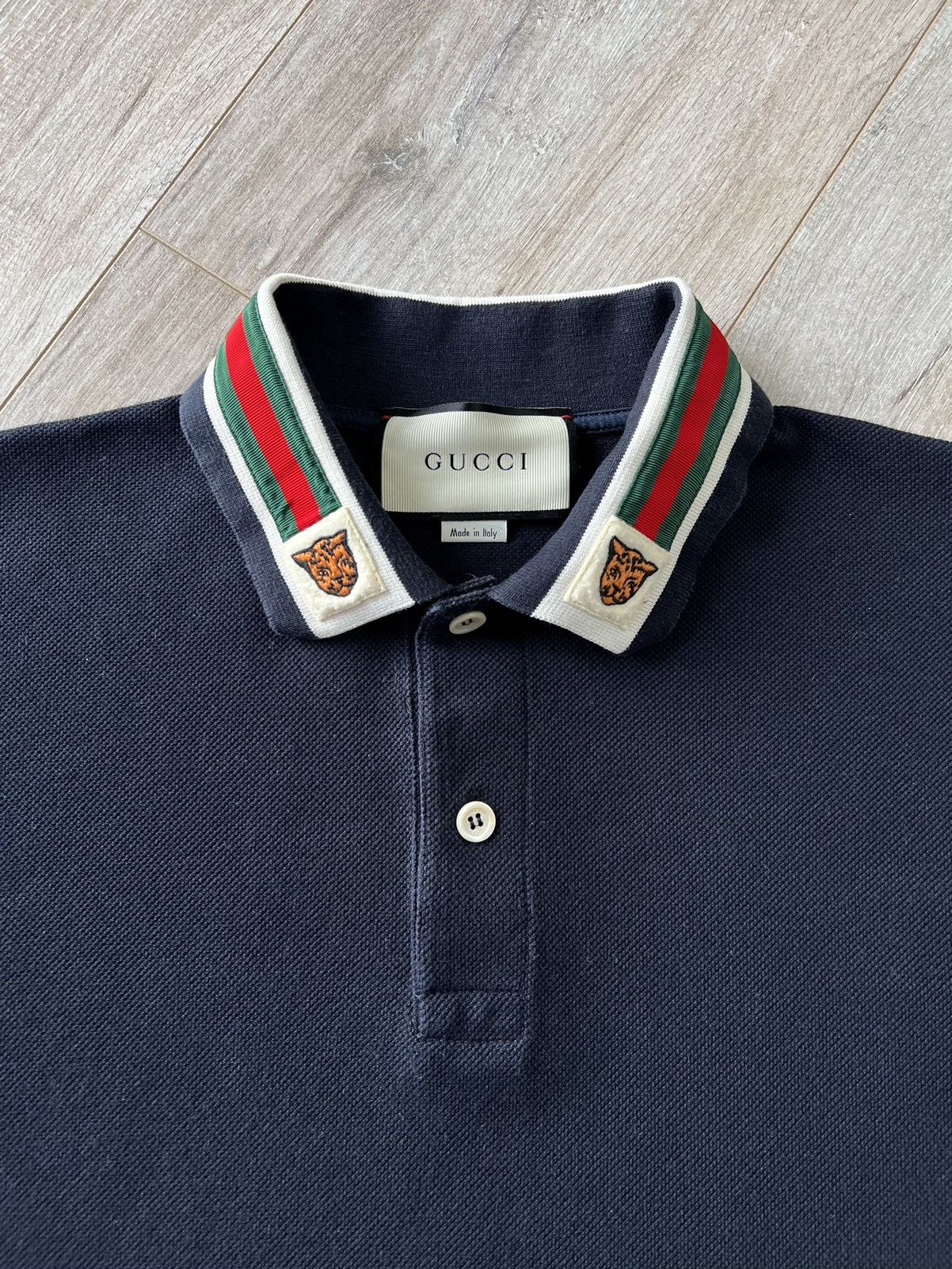Gucci GUCCI Cotton Polo with Web Stipe and Tiger Head(Retail 800$) Size US L / EU 52-54 / 3 - 6 Thumbnail