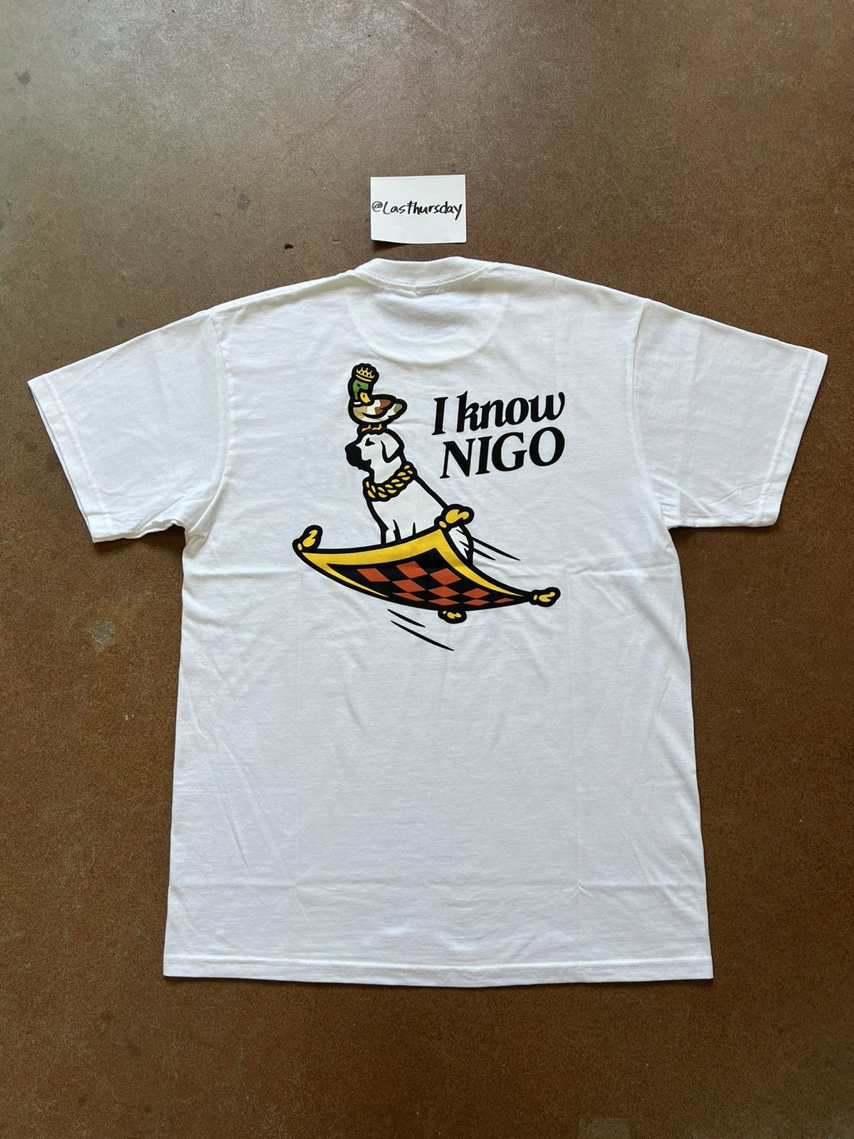Nigo Nigo “I Know Nigo” Carpet Tee White XL Size US XL / EU 56 / 4 - 4 Thumbnail