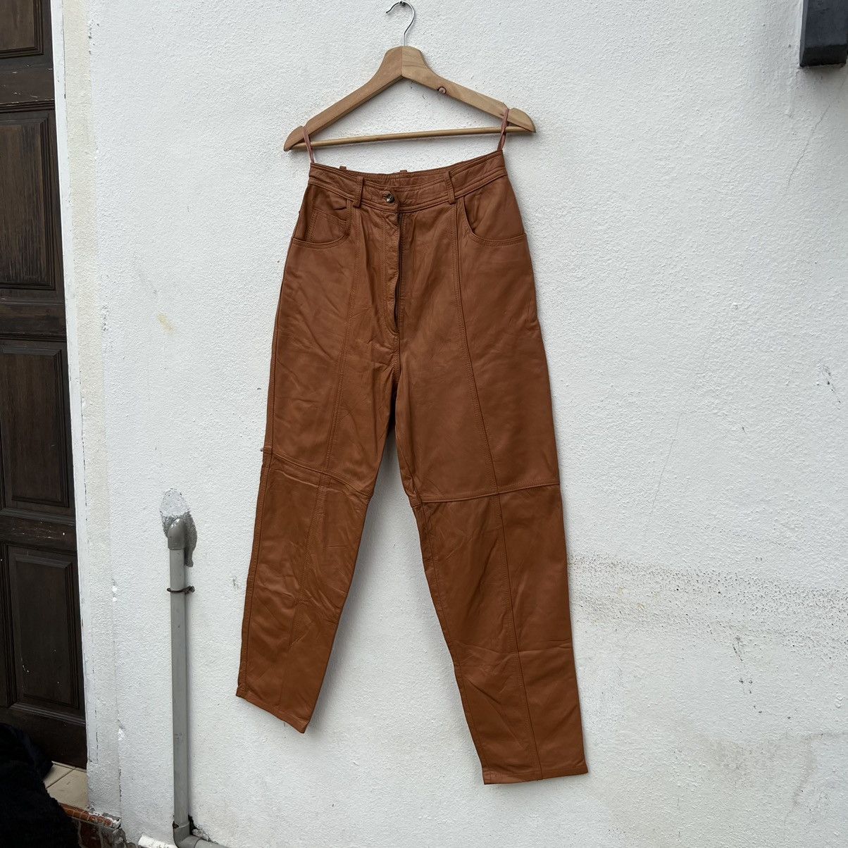 Japanese Brand VINTAGE LEATHER PANTS BIKER PARACHUTE JAPANESE BRAND Size US 29 - 2 Thumbnail